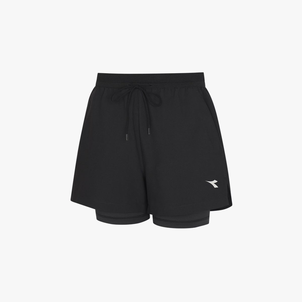 디아도라(diadora) 2IN1 3인치 러닝 쇼츠 우먼 BLACK