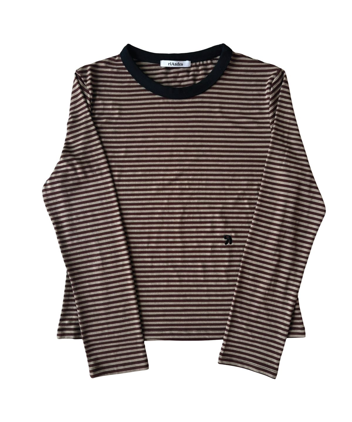 리엔드코(RIANDCO) Classic Stripe T-Shirt Brown