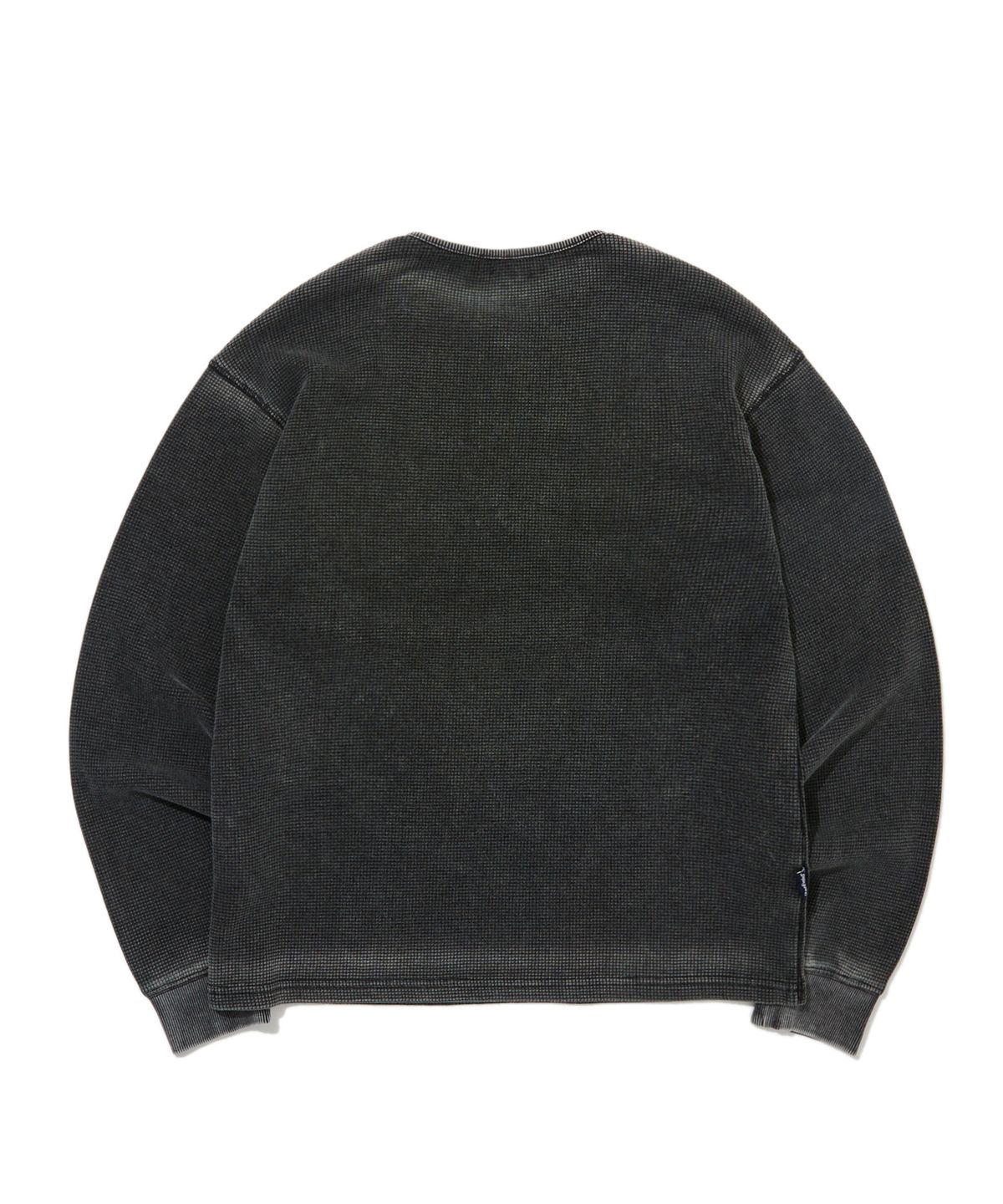 펜필드(PENFIELD) 빈티지 워싱 와플 버튼 헨리넥 긴소매 티셔츠 차콜_FS1KT07U