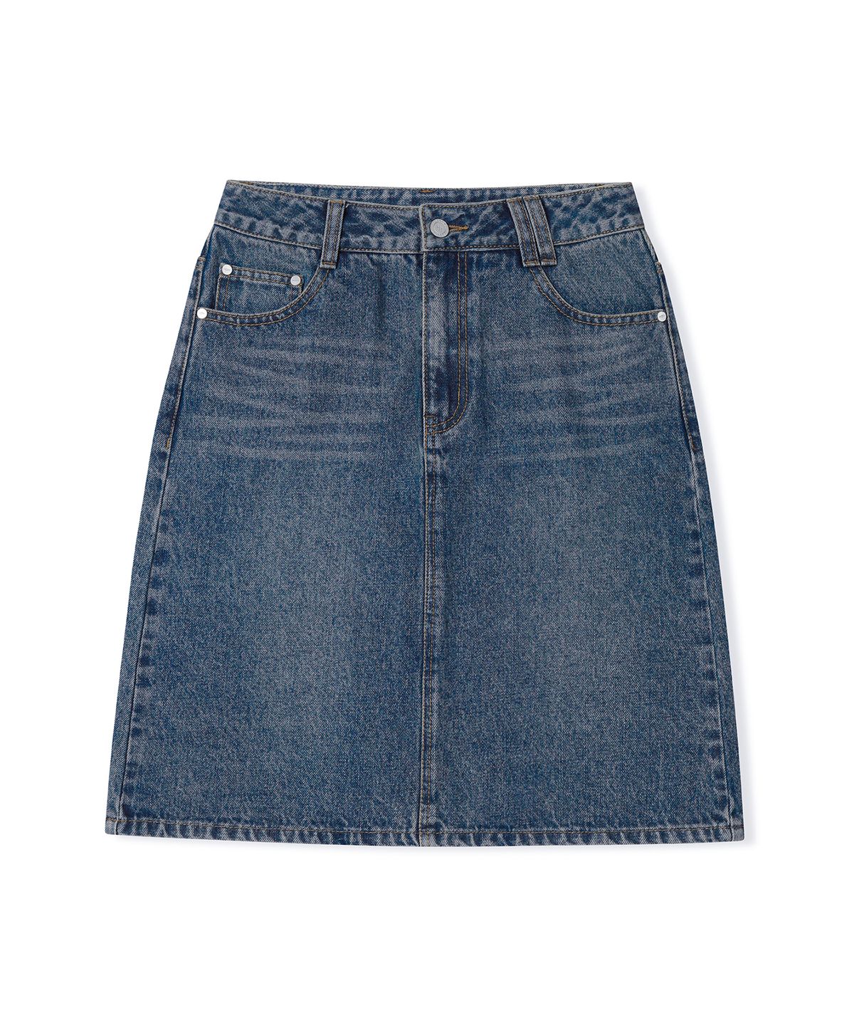 데케트 우먼(DECET WOMEN) Signature Midi Skirt DCSK002BLUE