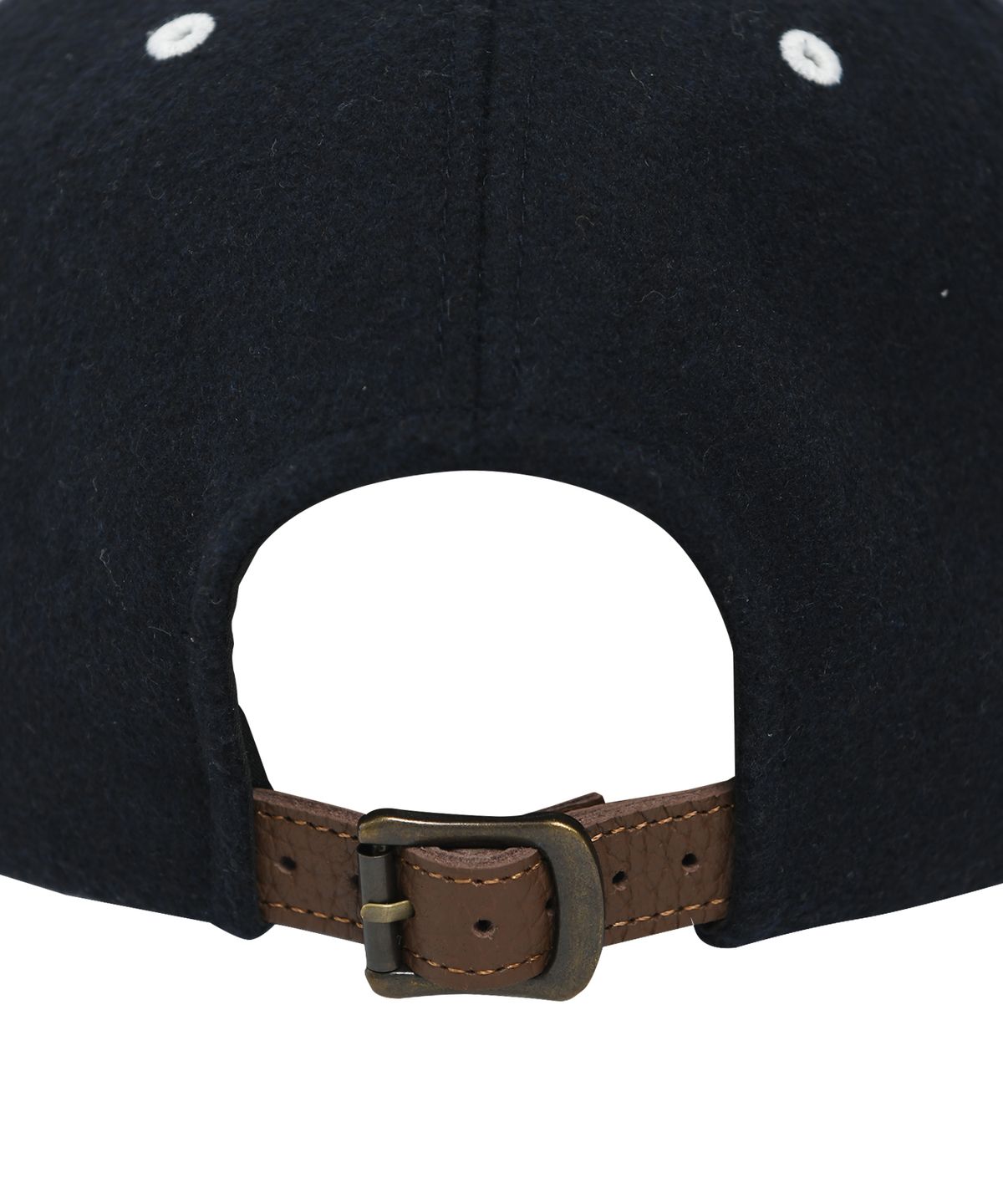 예일(YALE) 울 레더 스트랩 캡_네이비