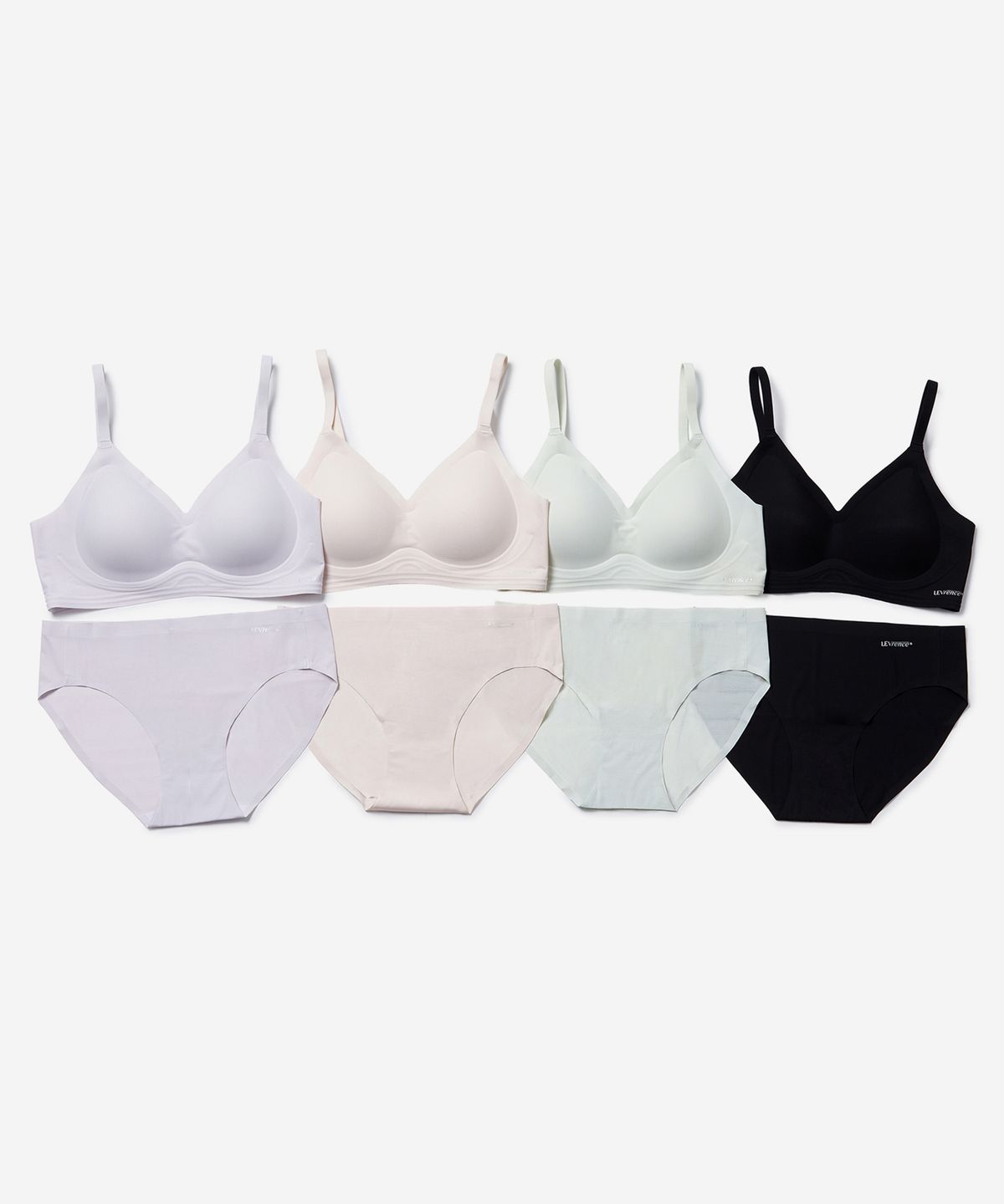 레브렌스(LEVRENCE) (핏 리뉴얼) 45g 에어핀 브라&팬티 세트_ 블랙