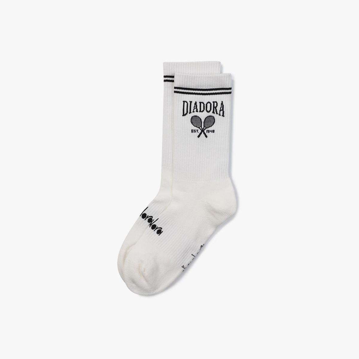 디아도라(diadora) 로고 자수 쿼터 삭스 WHITE