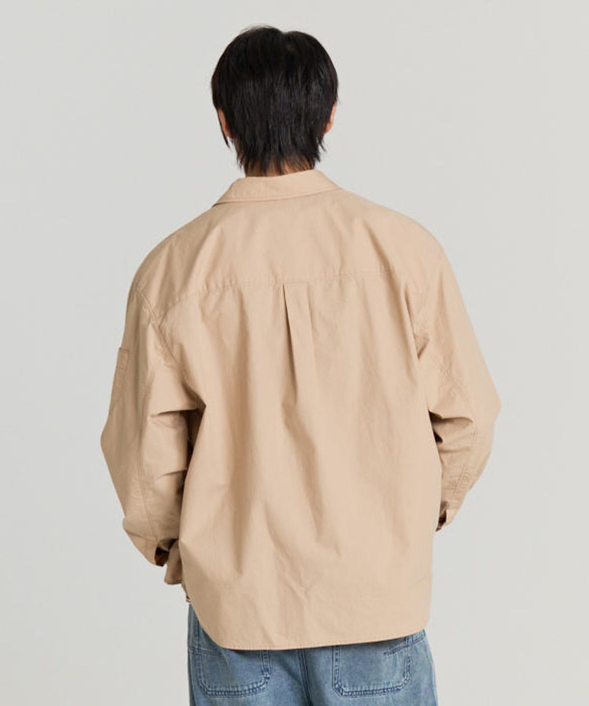 논타입(NONTYPE) OTHER SEMI CROP COMFY SHIRTS (BEIGE)