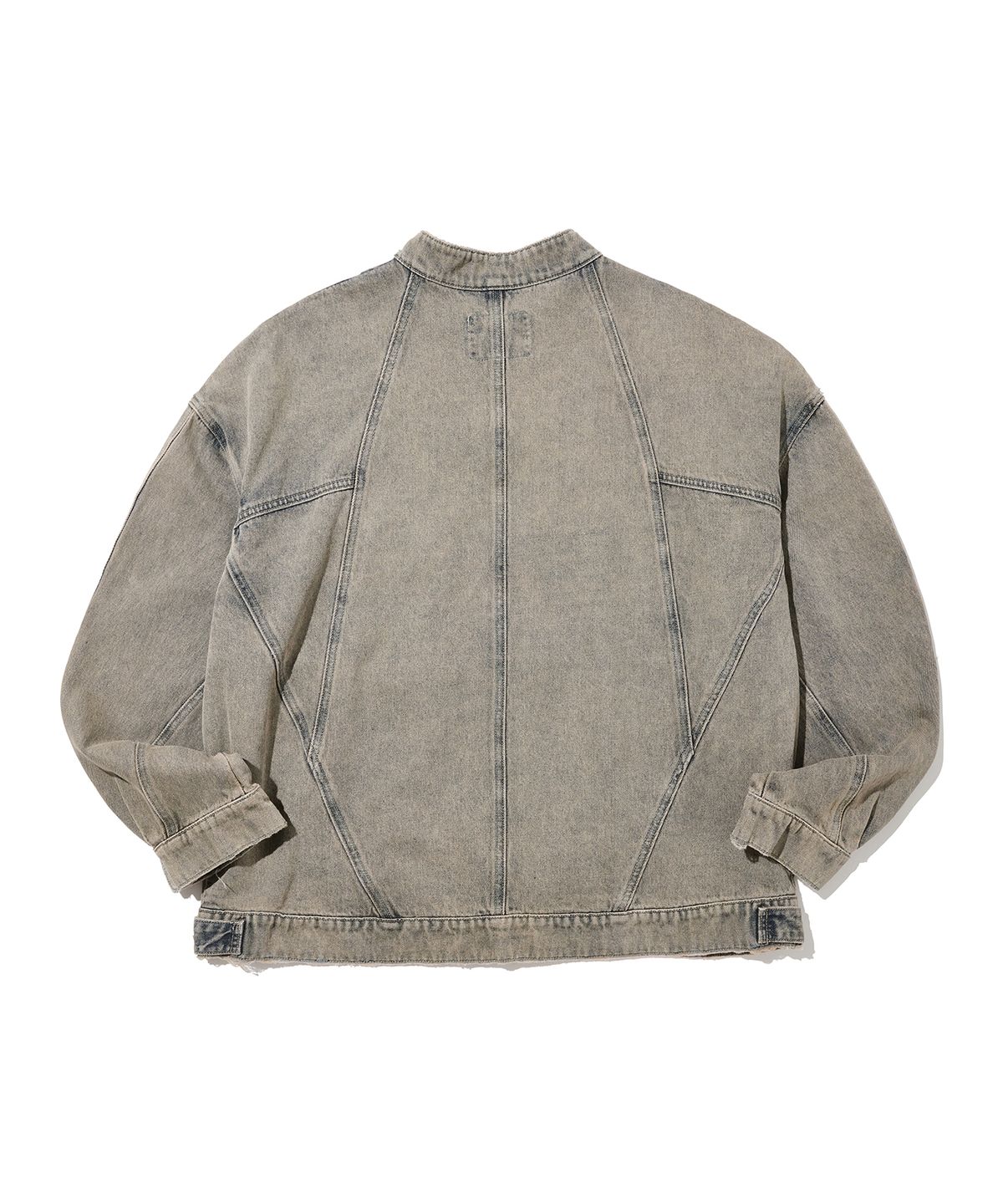 논타입(NONTYPE) ROUNDED DENIM BIKER JACKET (VINTAGE BLUE)