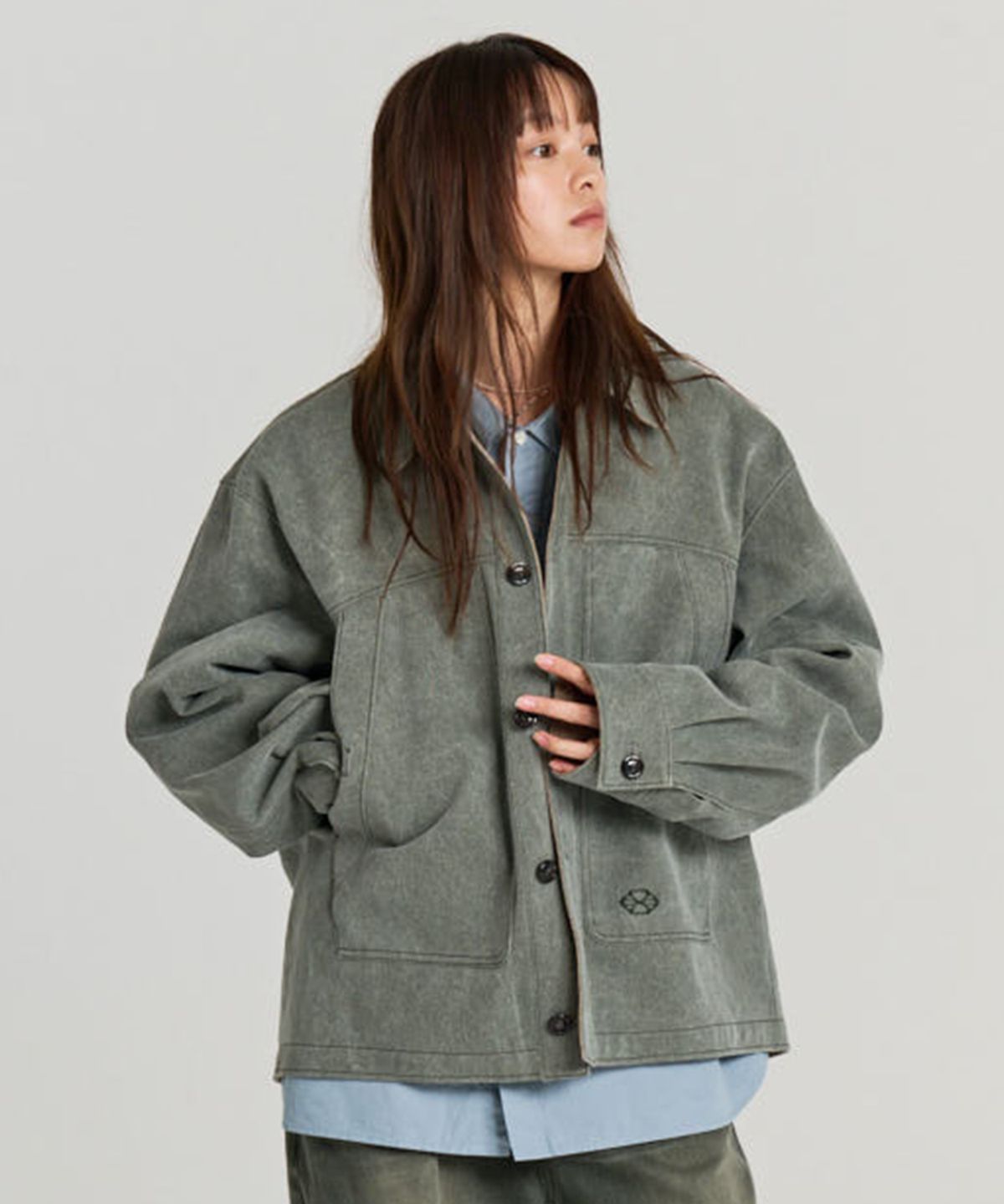 논타입(NONTYPE) VTG POLYGON TRUCKER (WASHED GREEN)