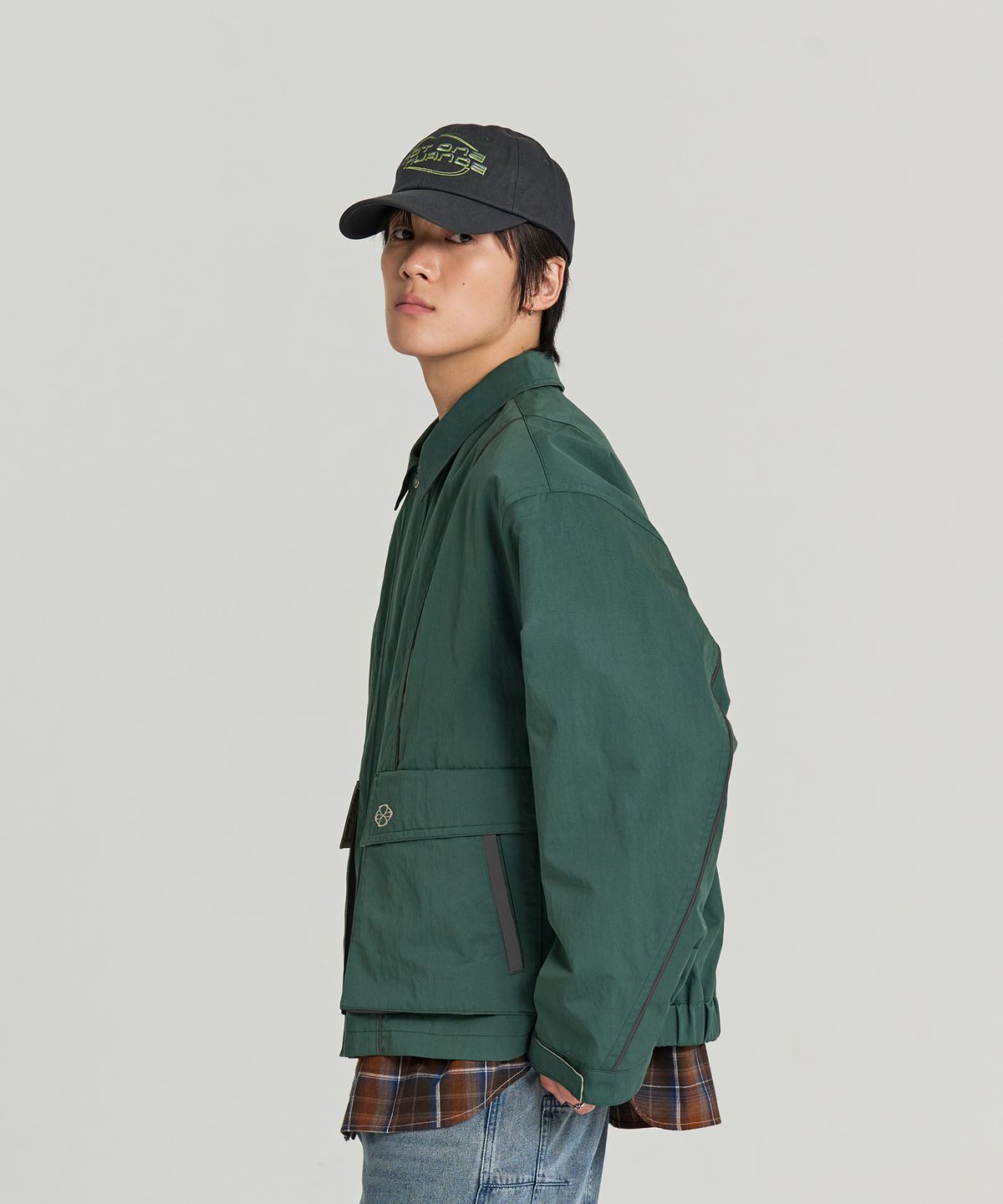 논타입(NONTYPE) CURVED INCISION JUMPER (FOREST GREEN)