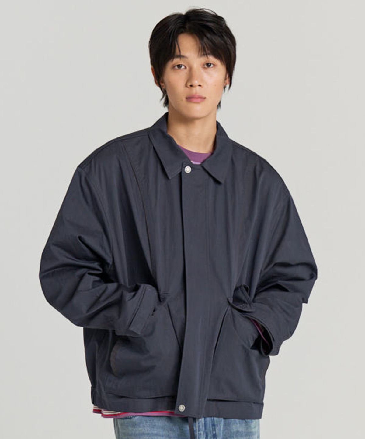 논타입(NONTYPE) CURVED INCISION JUMPER (DARK NAVY)
