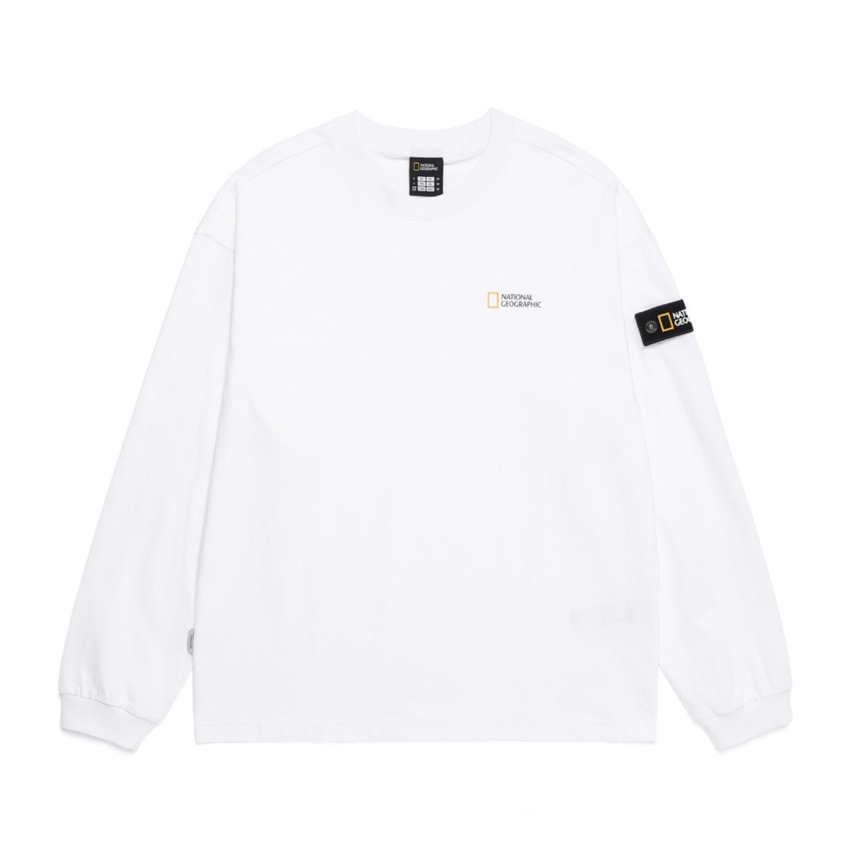 내셔널지오그래픽(NATIONALGEOGRAPHIC) N253UTS901 세미오버핏 롱 슬리브 티셔츠 WHITE