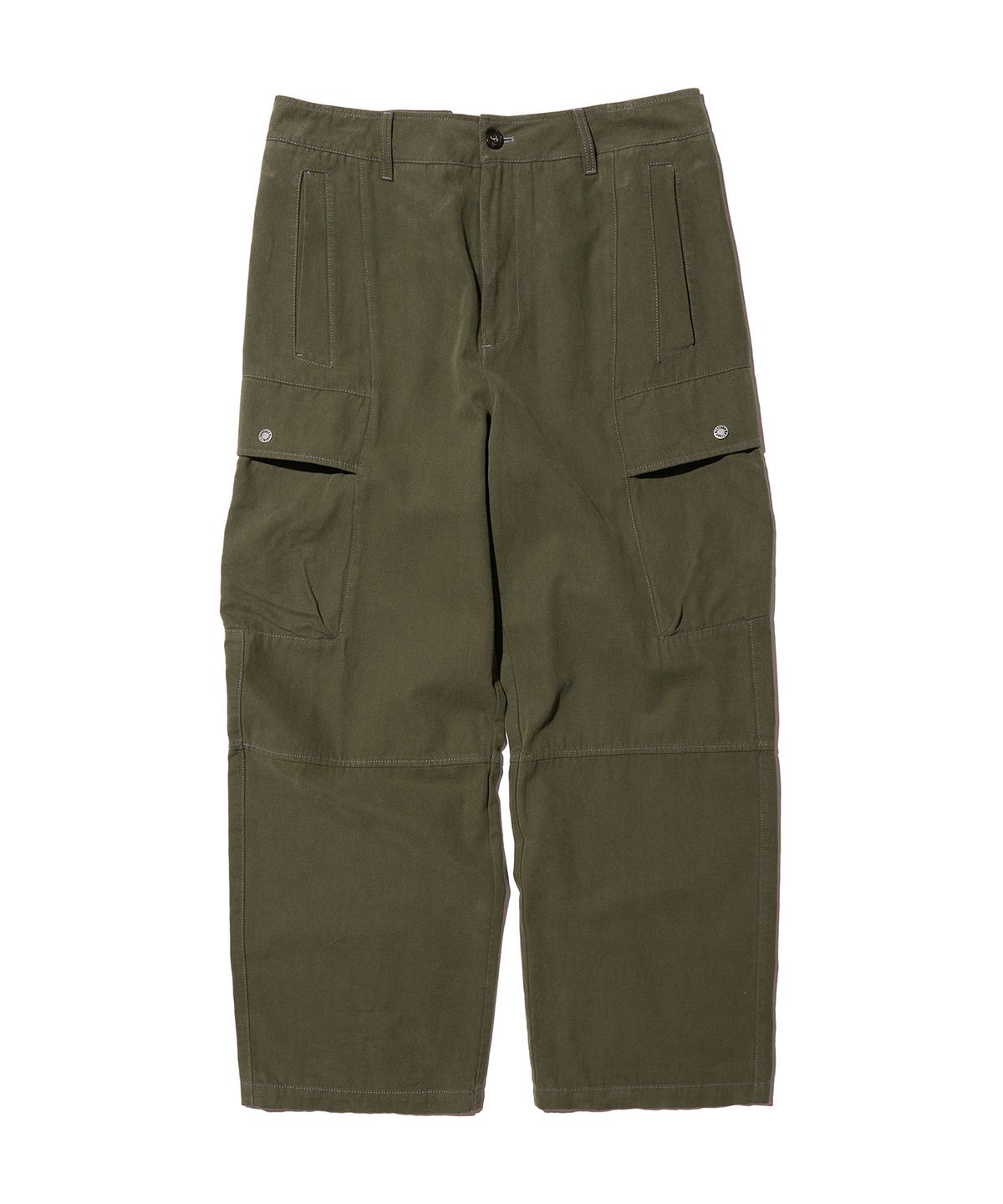 논타입(NONTYPE) LAYERED POLYGON CARGO PANTS (OLIVE GREEN)