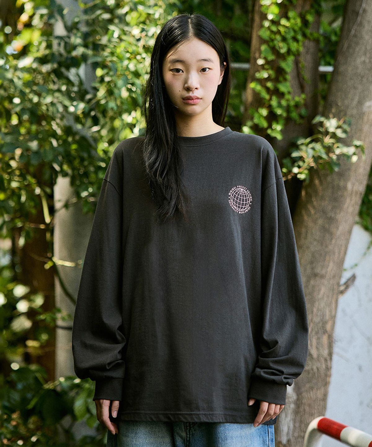미니멀프로젝트(MINIMALPROJECT) 페이즈 오버핏 롱 슬리브 티셔츠 MLT119 [DARKGRAY]