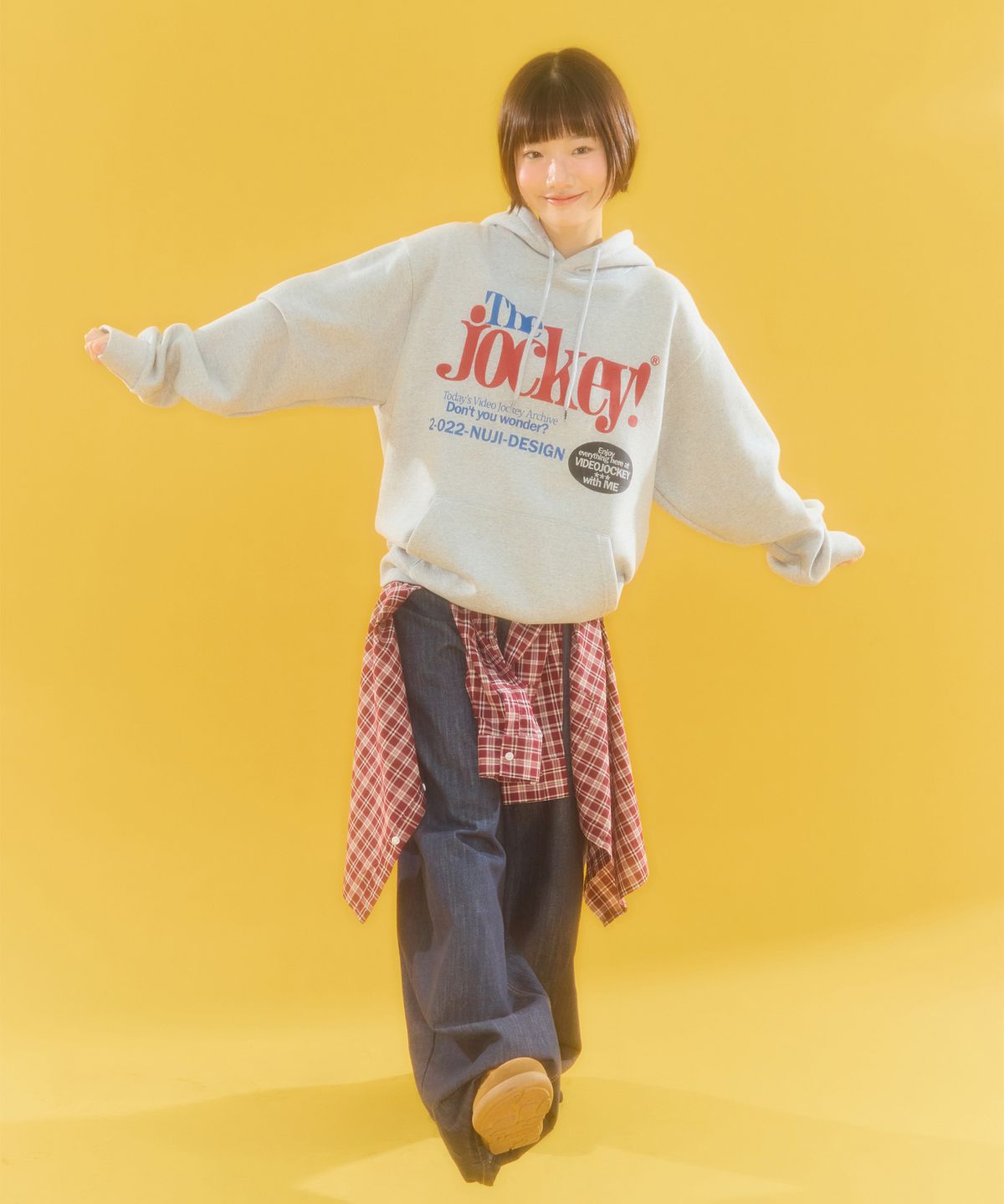 비디오자키(VIDEO JOCKEY) 비디오 마켓 후디 [멜란지그레이]