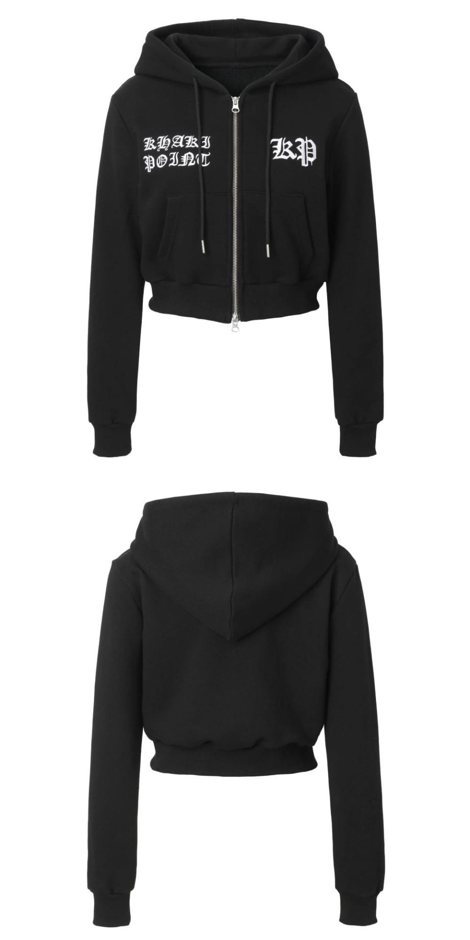 MUSINSA公式 | KHAKIPOINT Chrome Hood Zip-up (black)