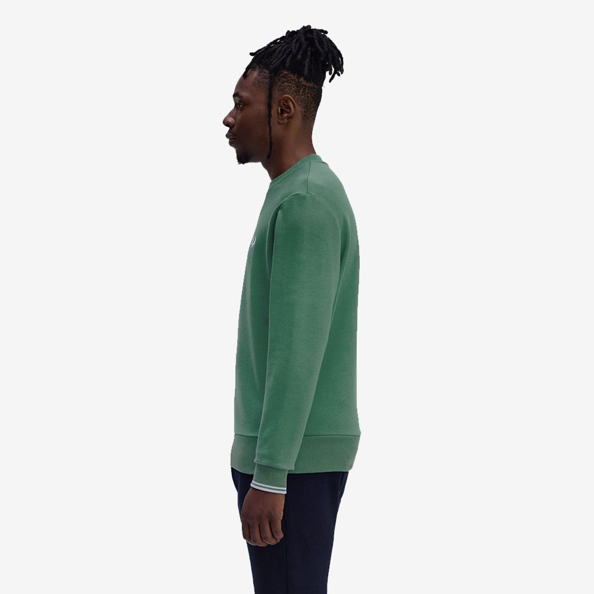 프레드페리(FRED PERRY) [Baseline] 크루넥 스웻셔츠 - 스포츠그린/트랙블루 AFPM2537535-Z59