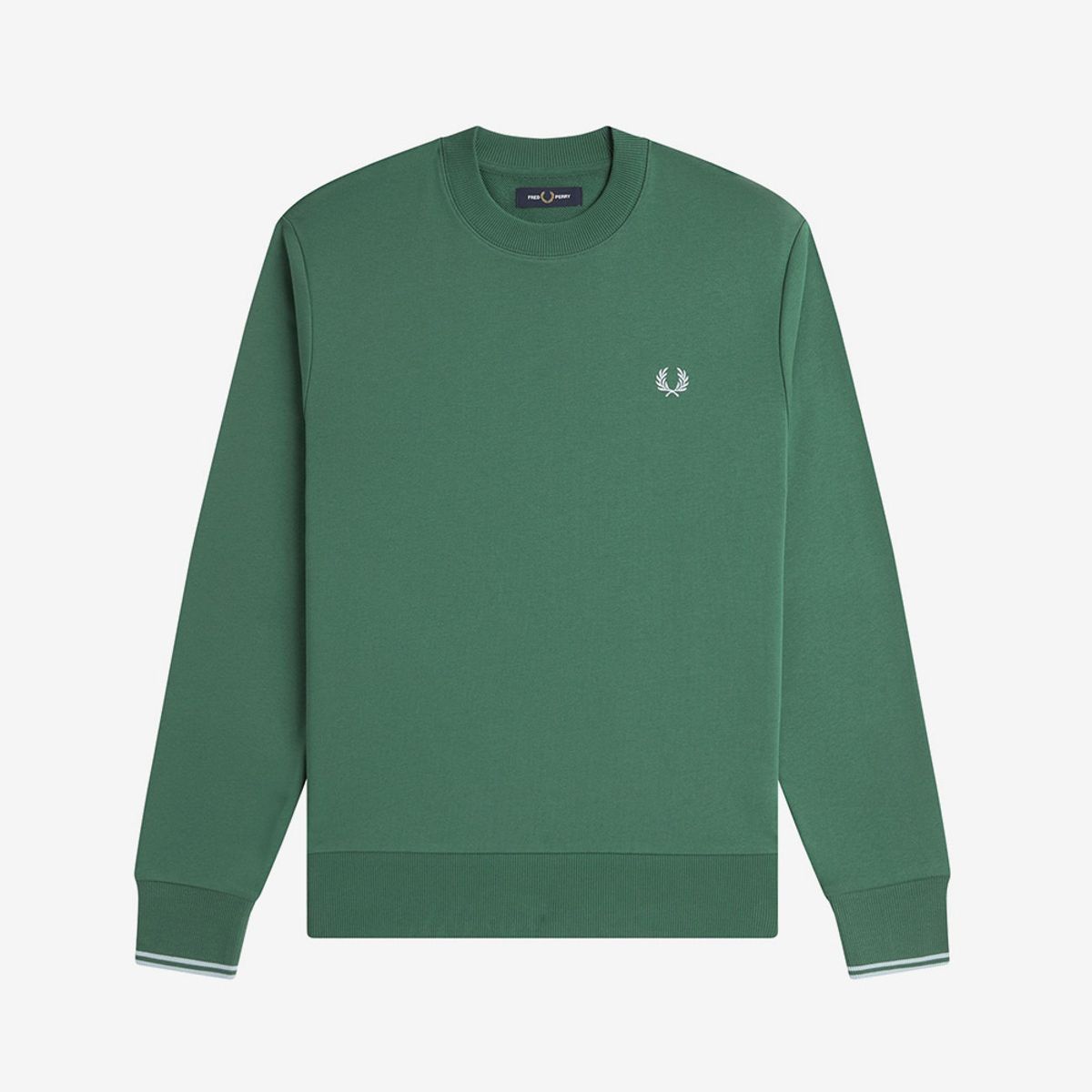 프레드페리(FRED PERRY) [Baseline] 크루넥 스웻셔츠 - 스포츠그린/트랙블루 AFPM2537535-Z59