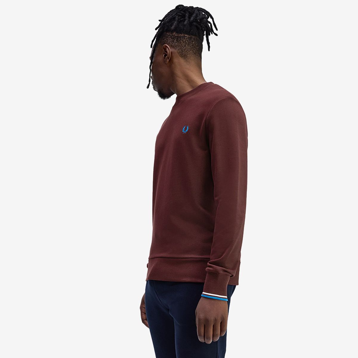 프레드페리(FRED PERRY) [Baseline] 크루넥 스웻셔츠 - 옥스 블러드/에크루/코트블루 AFPM2537535-Z63