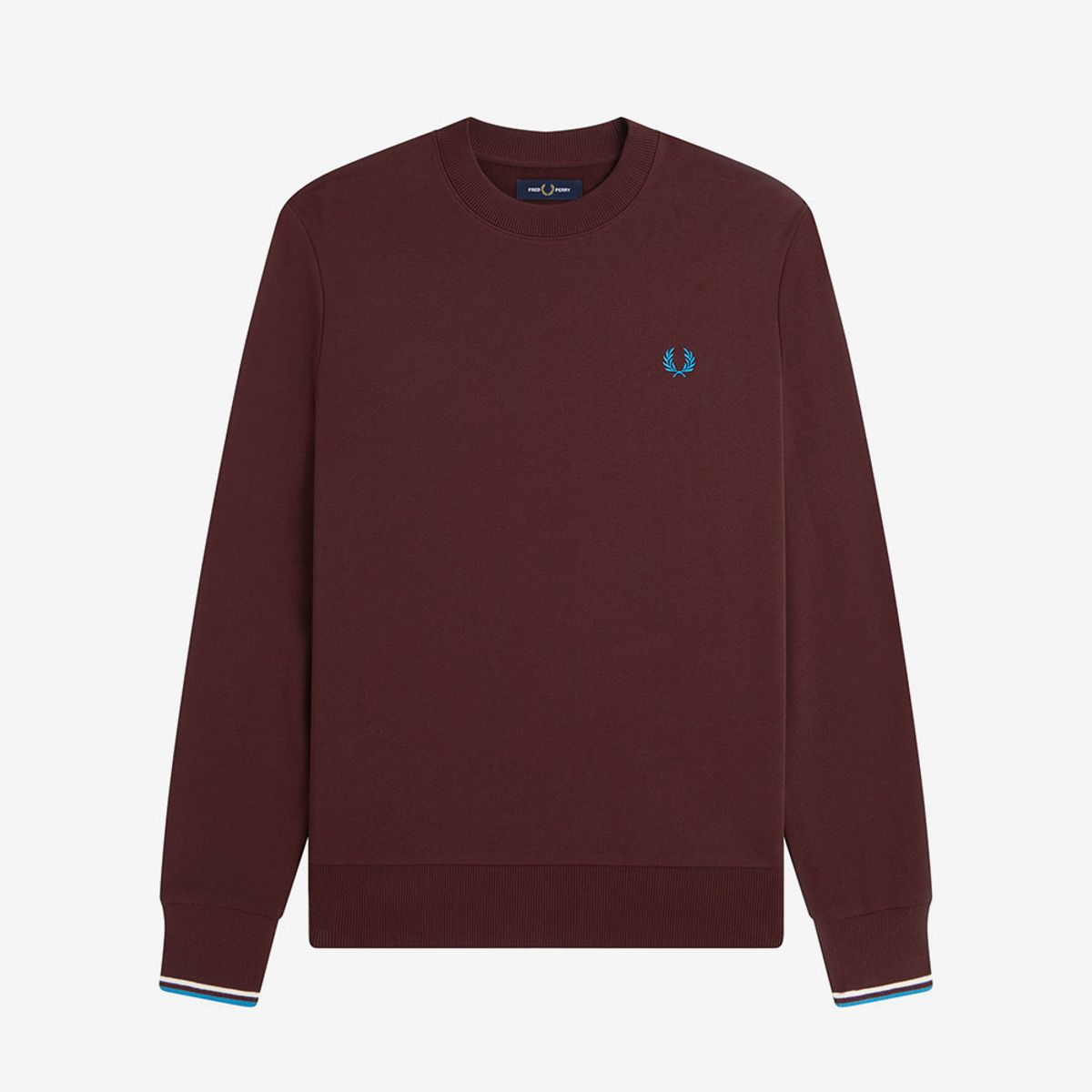 프레드페리(FRED PERRY) [Baseline] 크루넥 스웻셔츠 - 옥스 블러드/에크루/코트블루 AFPM2537535-Z63