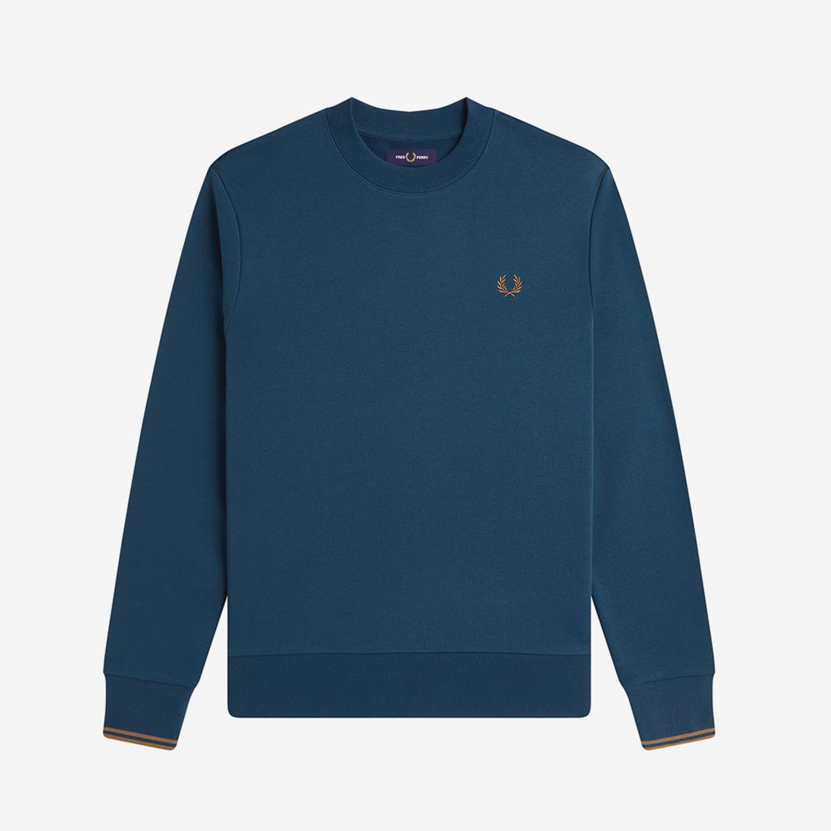 프레드페리(FRED PERRY) [Baseline] 크루넥 스웻셔츠 - 다크페트롤/쉐이디드 스톤 AFPM2537535-Z48