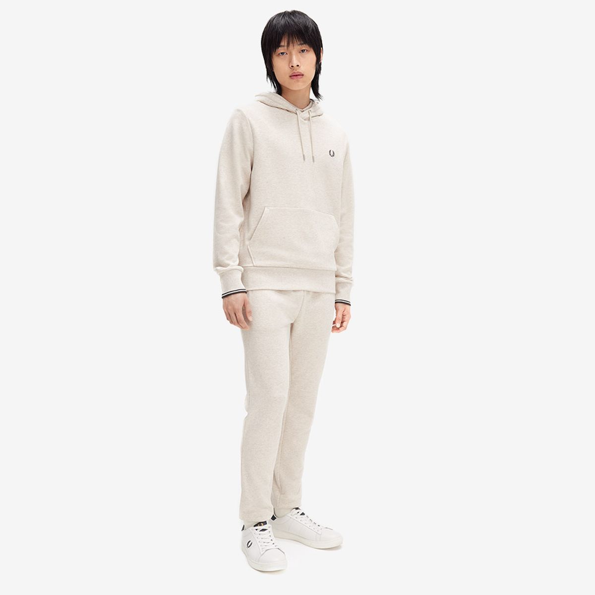 프레드페리(FRED PERRY) [Baseline] 팁 후드 스웻셔츠 - 포리지말/앵커그레이 AFPM2532643-W50