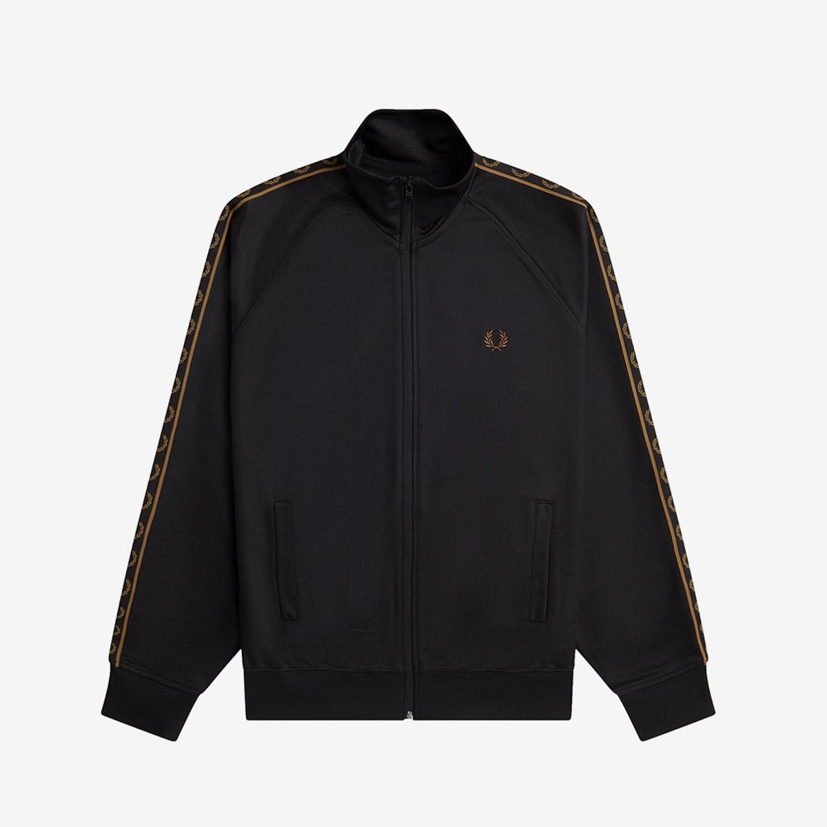 프레드페리(FRED PERRY) [Sport] 컨트라스트 테잎 트랙재킷 - 블랙/쉐이디드 스톤 AFPM2535557-S77