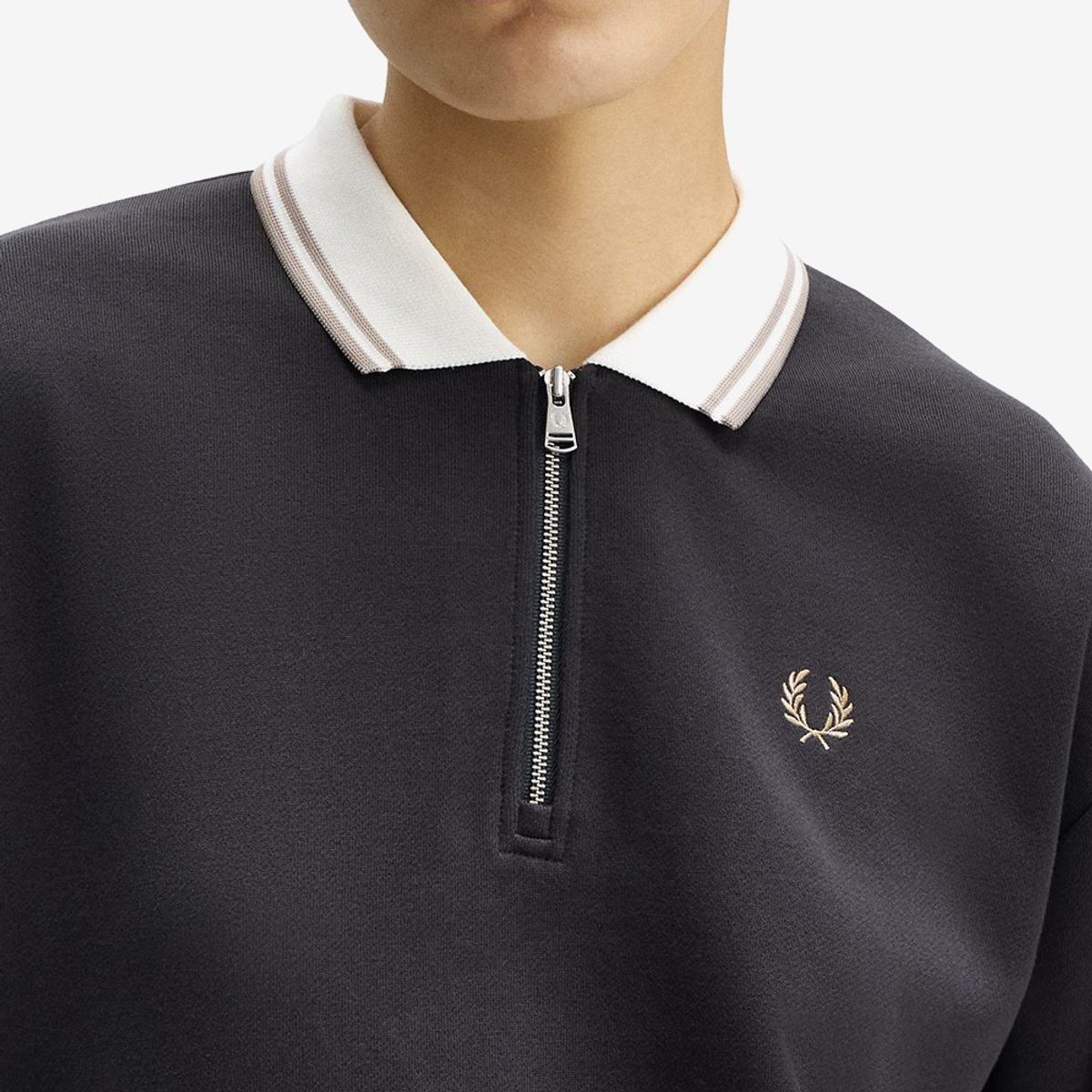 프레드페리(FRED PERRY) [Womens] 집 넥 칼라 스웻셔츠 - 앵커 그레이 AFPF2531149-297