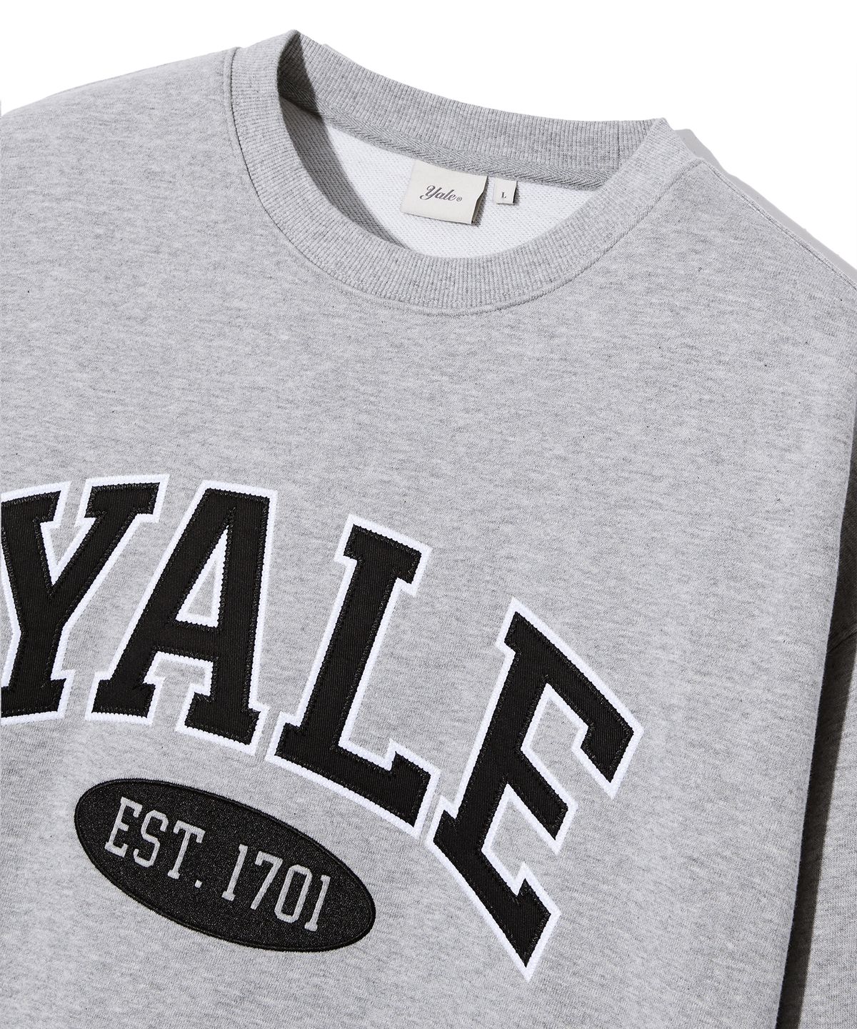 예일(YALE) 투톤아치 스웨트셔츠 그레이