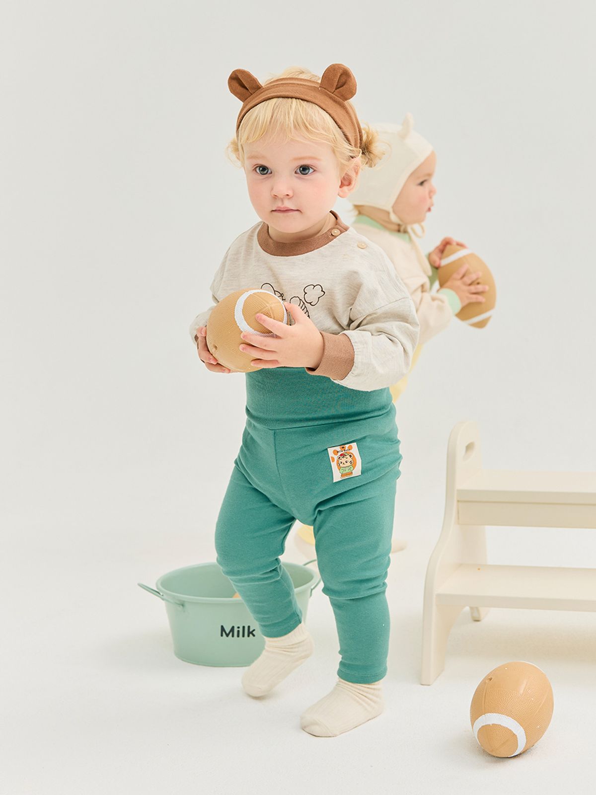 밀크베이비(MILKBABY) 쫀쫀컬러 배앓이방지 아기 레깅스바지