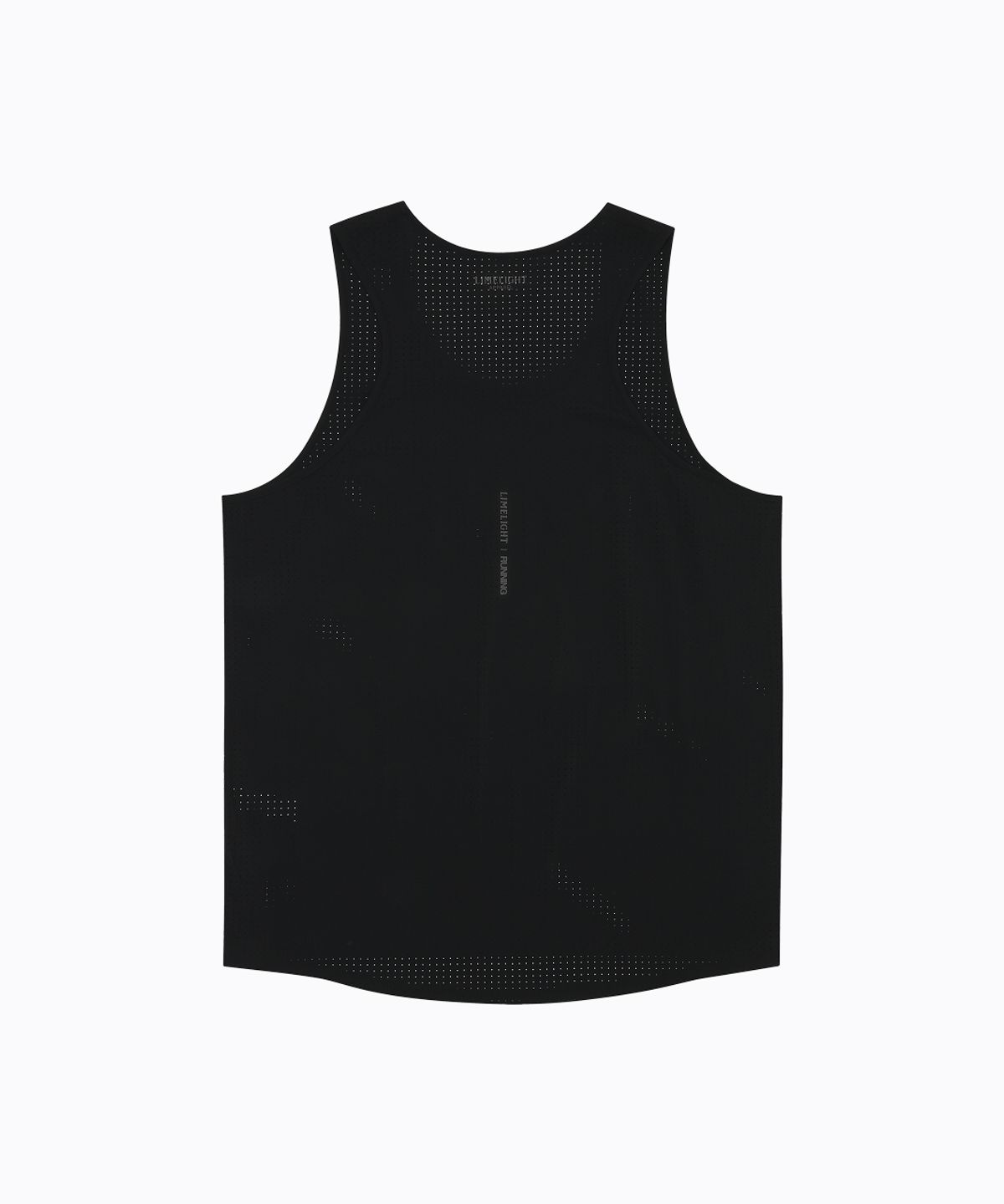 라임라잇 어패럴(LIMELIGHT APPAREL) 아치 로고 러닝 슬리브리스 펀칭 (블랙/그레이)