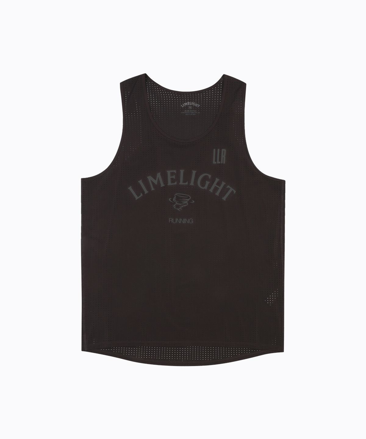 라임라잇 어패럴(LIMELIGHT APPAREL) 아치 로고 러닝 슬리브리스 펀칭 (브라운/그레이)