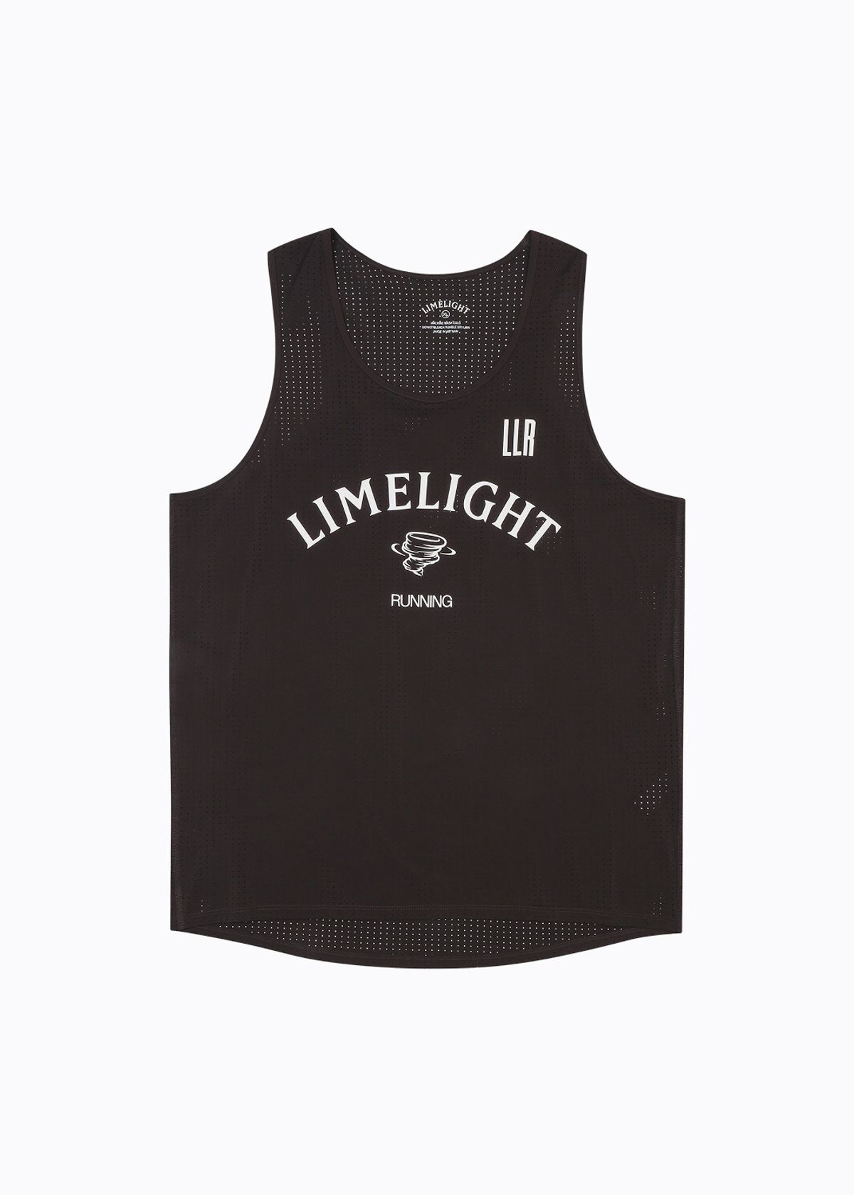 라임라잇 어패럴(LIMELIGHT APPAREL) 아치 로고 러닝 슬리브리스 펀칭 (브라운/화이트)