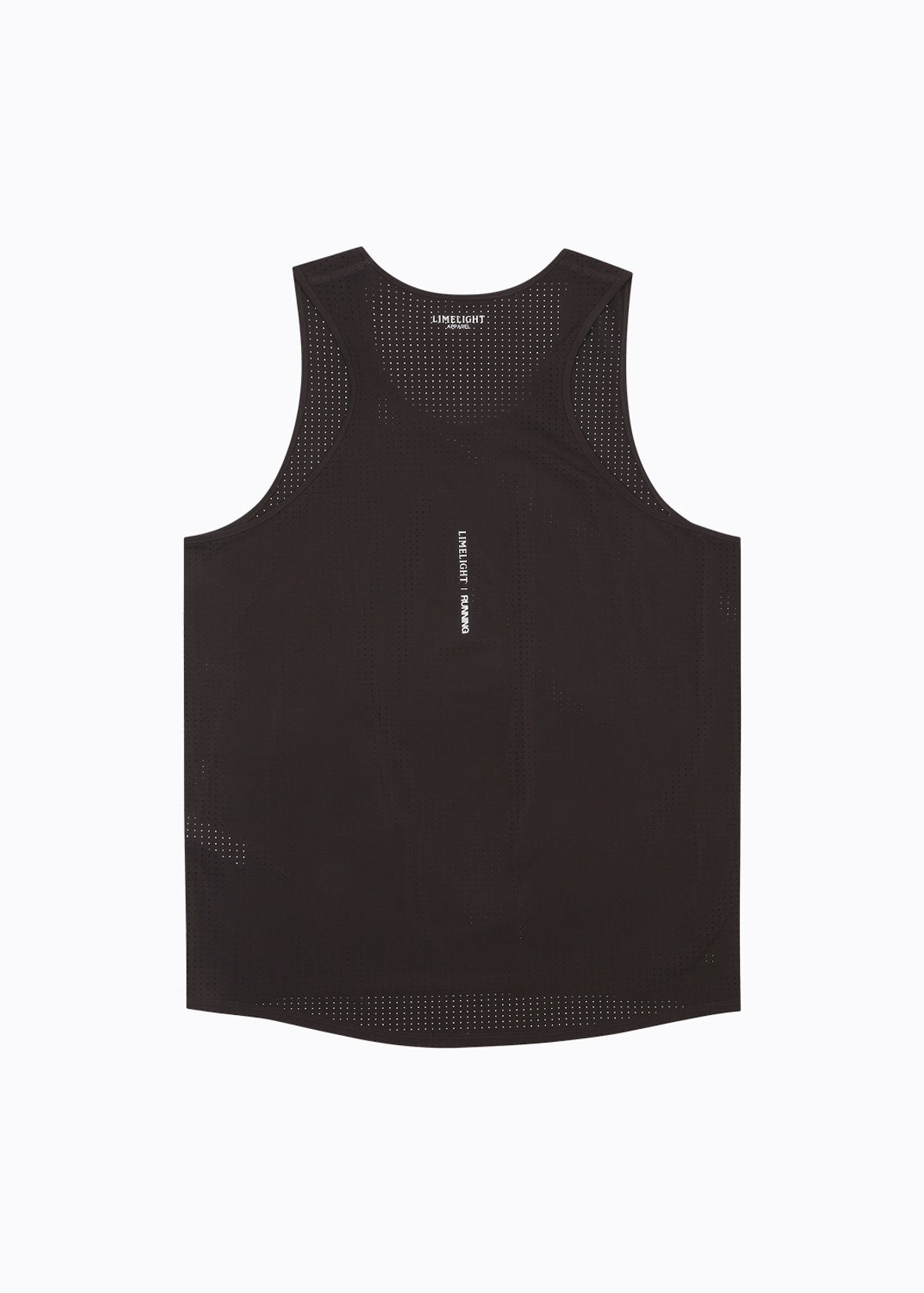 라임라잇 어패럴(LIMELIGHT APPAREL) 아치 로고 러닝 슬리브리스 펀칭 (브라운/화이트)
