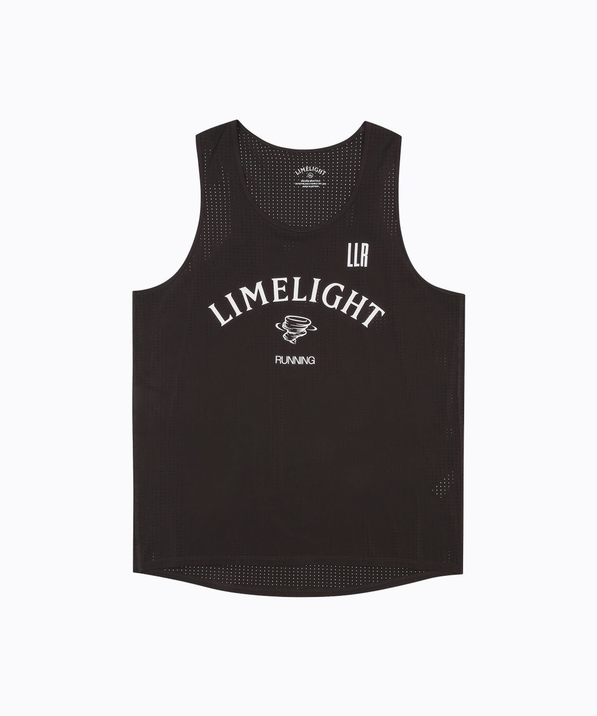 라임라잇 어패럴(LIMELIGHT APPAREL) 아치 로고 러닝 슬리브리스 펀칭 (브라운/화이트)
