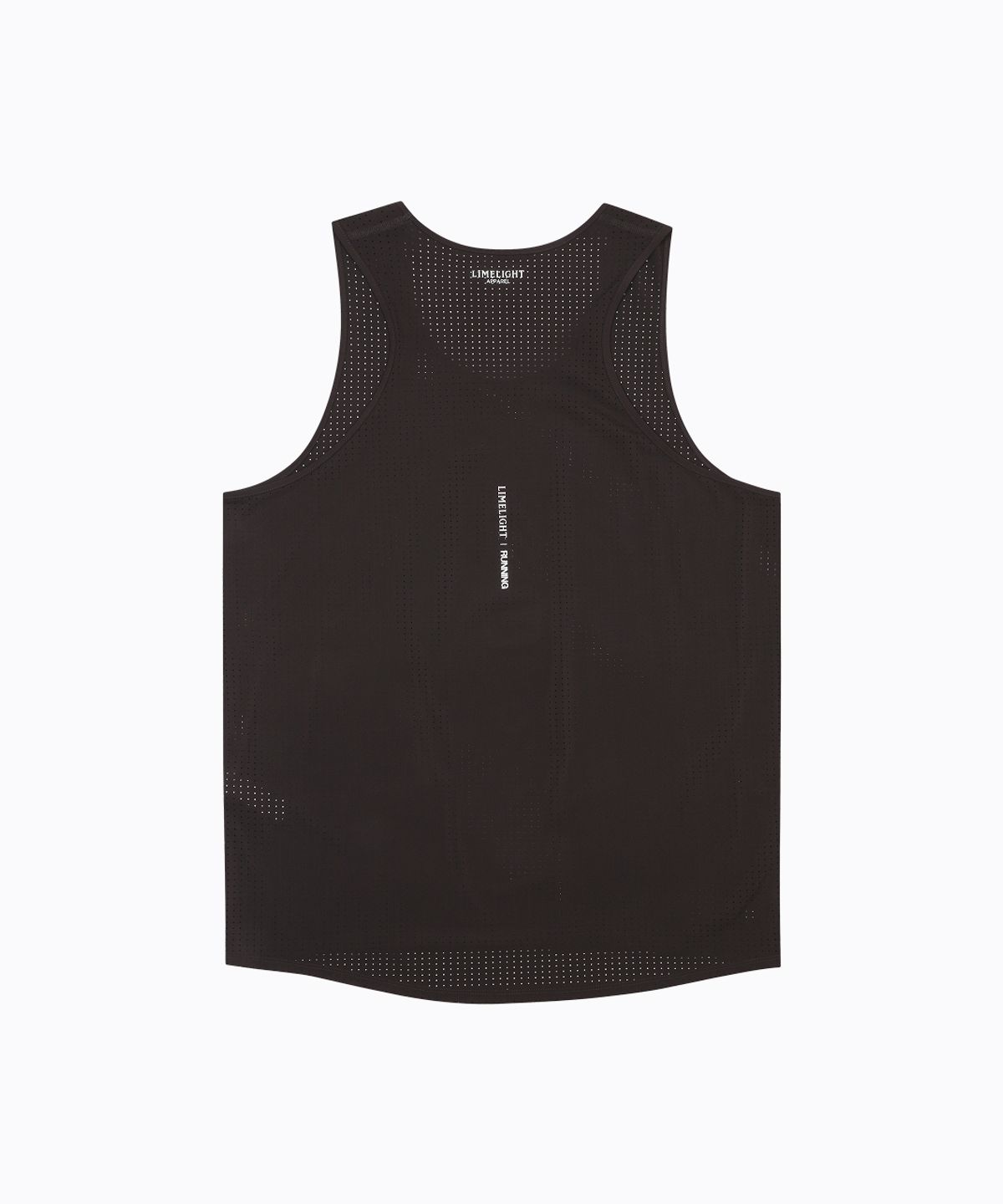 라임라잇 어패럴(LIMELIGHT APPAREL) 아치 로고 러닝 슬리브리스 펀칭 (브라운/화이트)