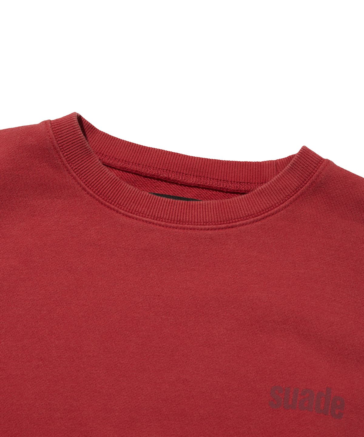 스웨이드(SUADE) CROPPED WASHED CREWNECK [RED]
