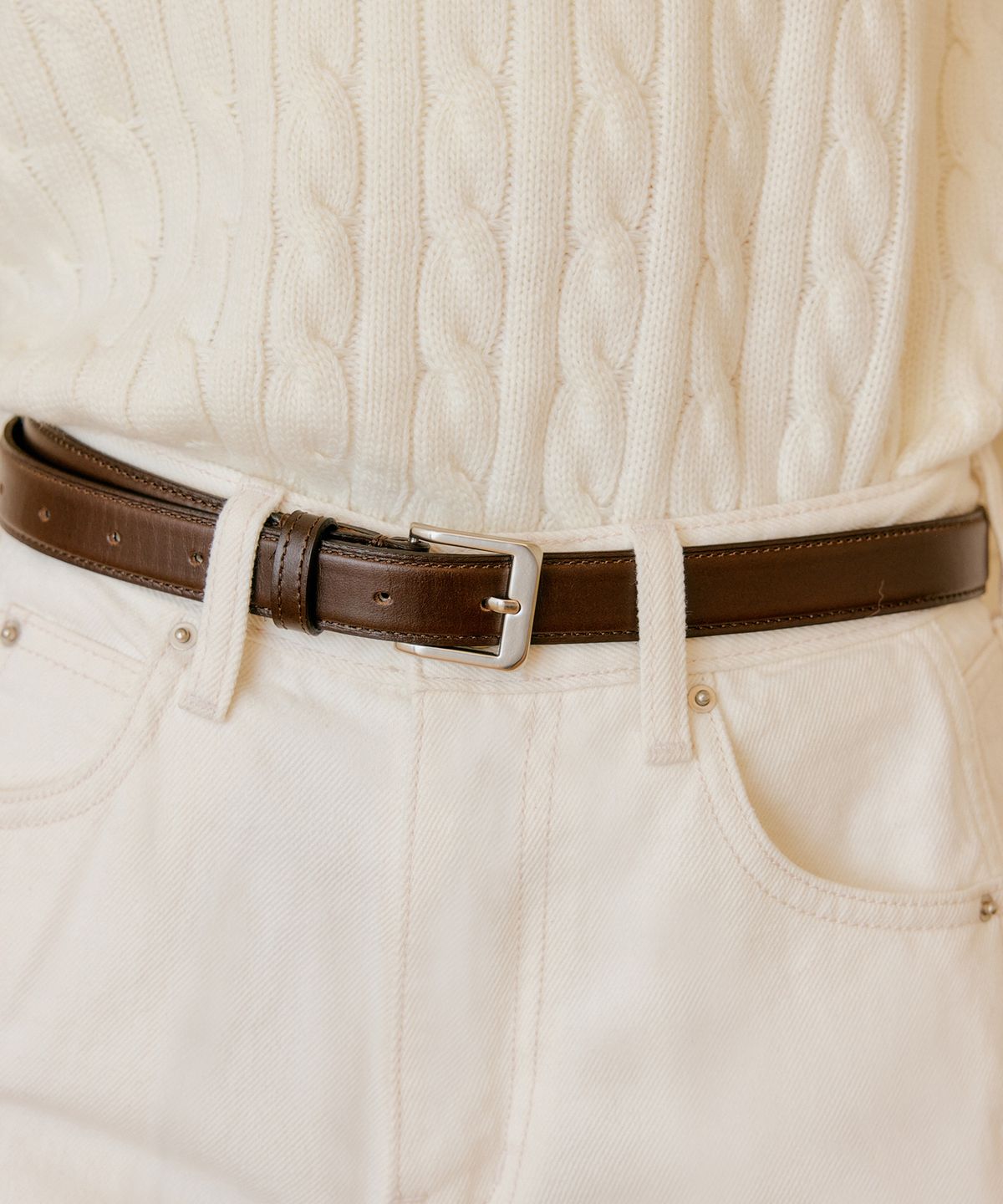 룩캐스트(LOOKAST) 제이드 와이드 레더 벨트 / JADE WIDE LEATHER BELT_4colors