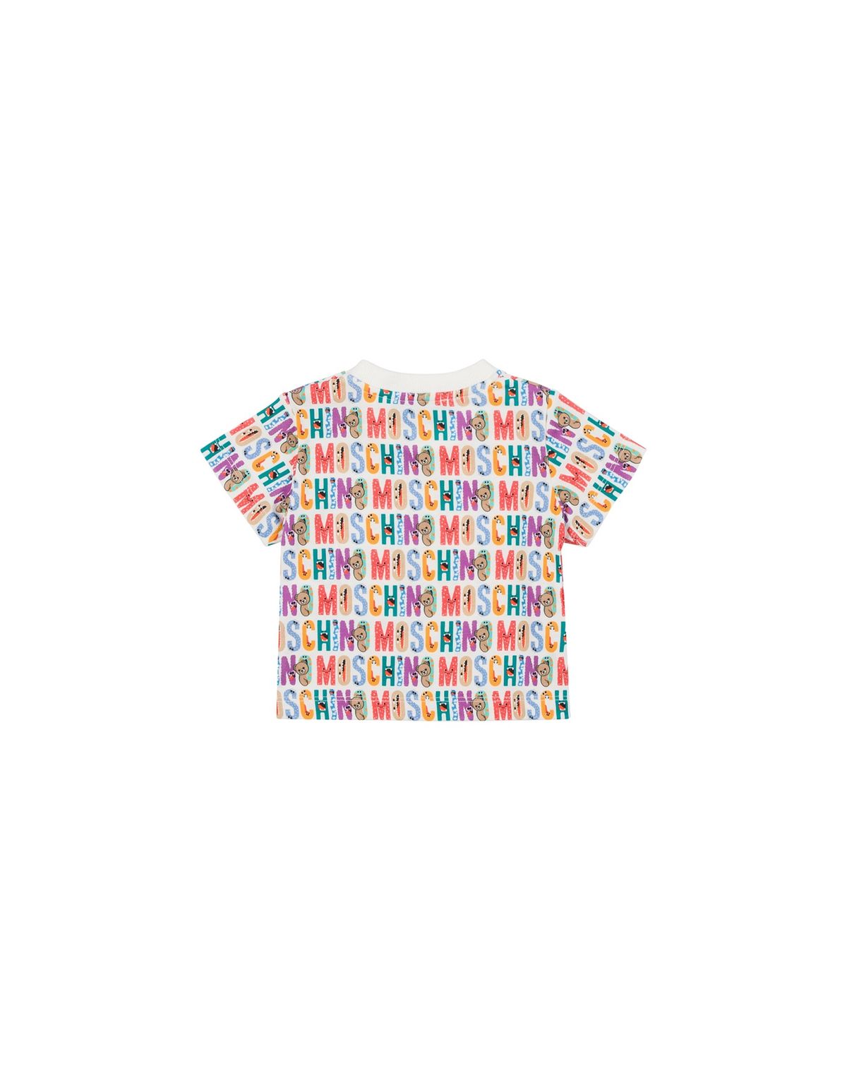 모스키노 키즈(MOSCHINO KIDS) 베이비 로고 올오버 코튼 반팔 티셔츠