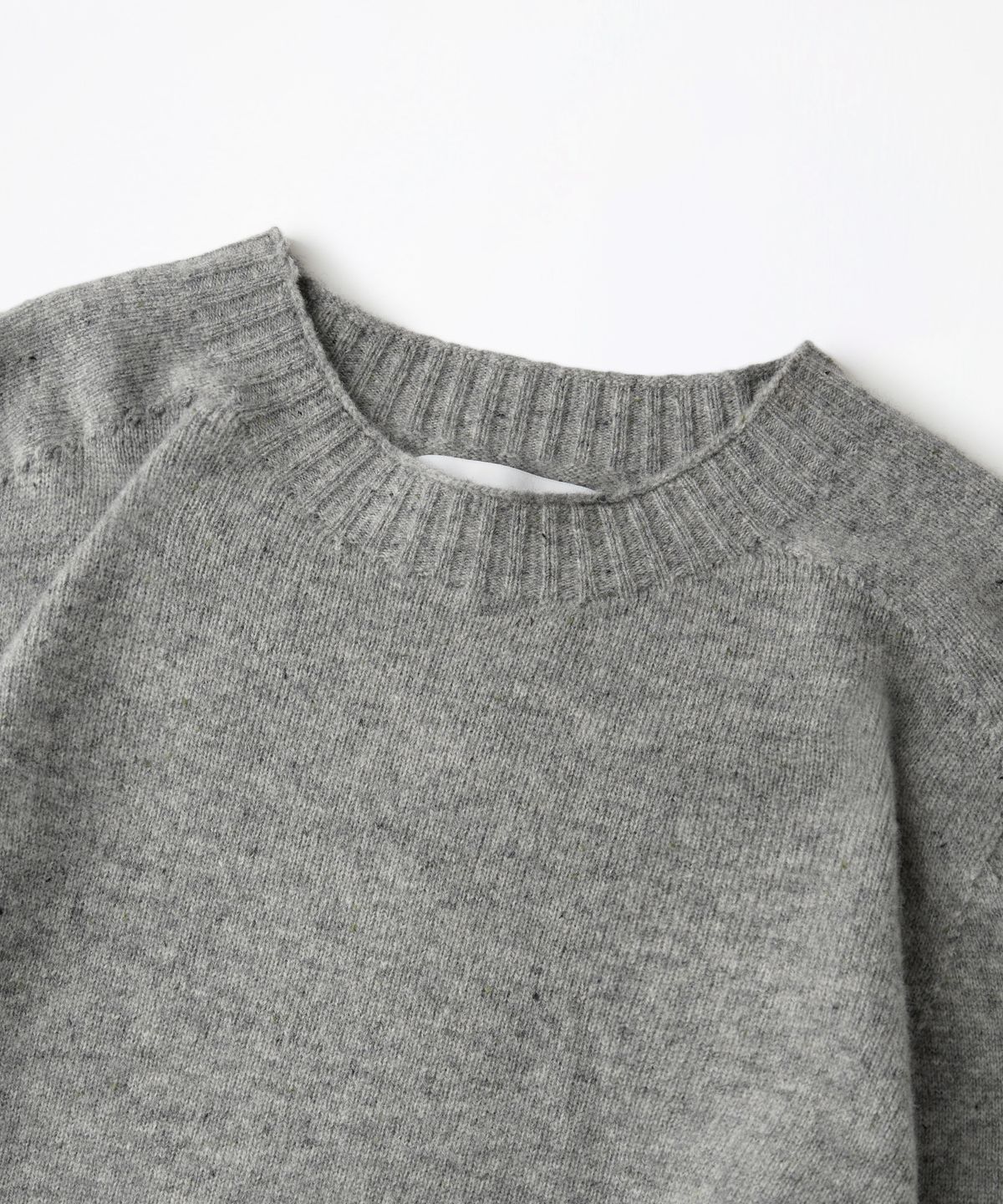 아웃스탠딩(OUTSTANDING) PURE WOOL WHOLEGARMENT KNIT_MELANGE GRAY