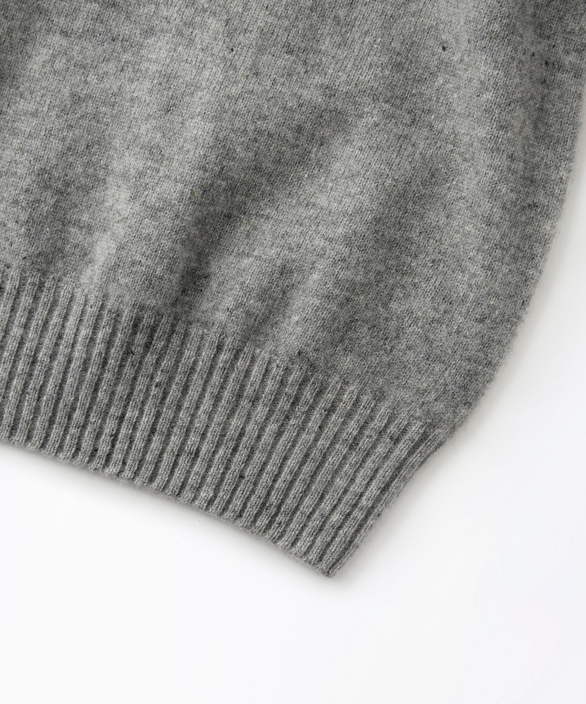 아웃스탠딩(OUTSTANDING) PURE WOOL WHOLEGARMENT KNIT_MELANGE GRAY