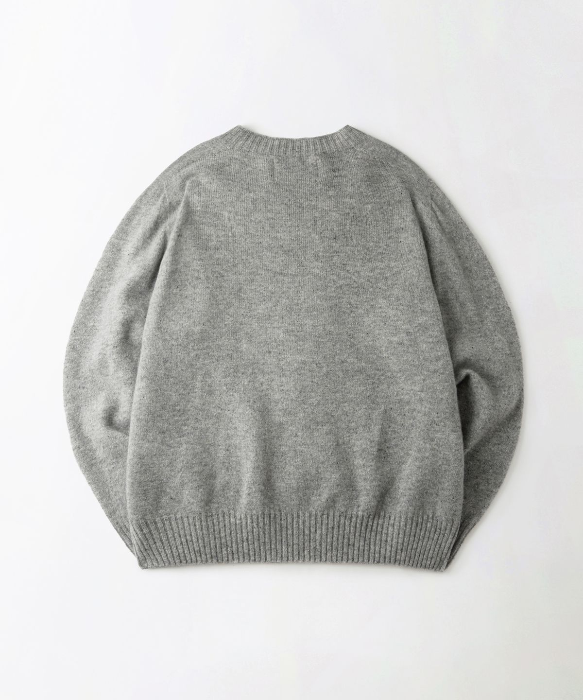 아웃스탠딩(OUTSTANDING) PURE WOOL WHOLEGARMENT KNIT_MELANGE GRAY