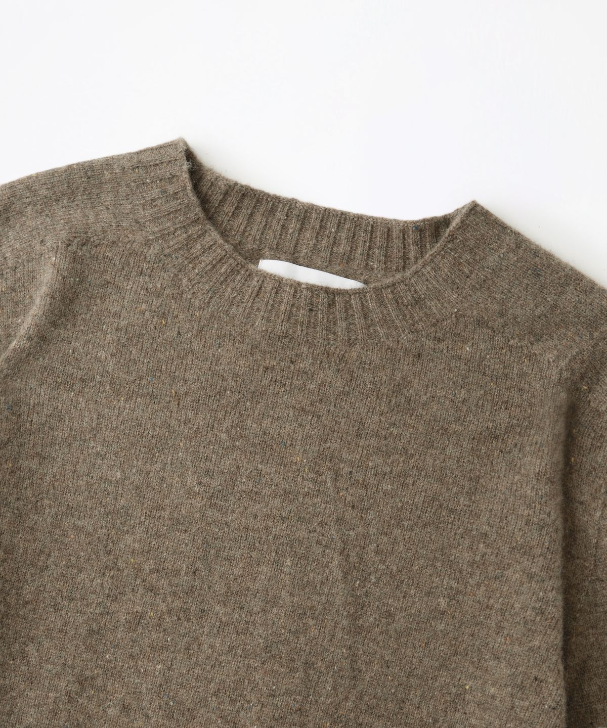 아웃스탠딩(OUTSTANDING) PURE WOOL WHOLEGARMENT KNIT_MELANGE BROWN