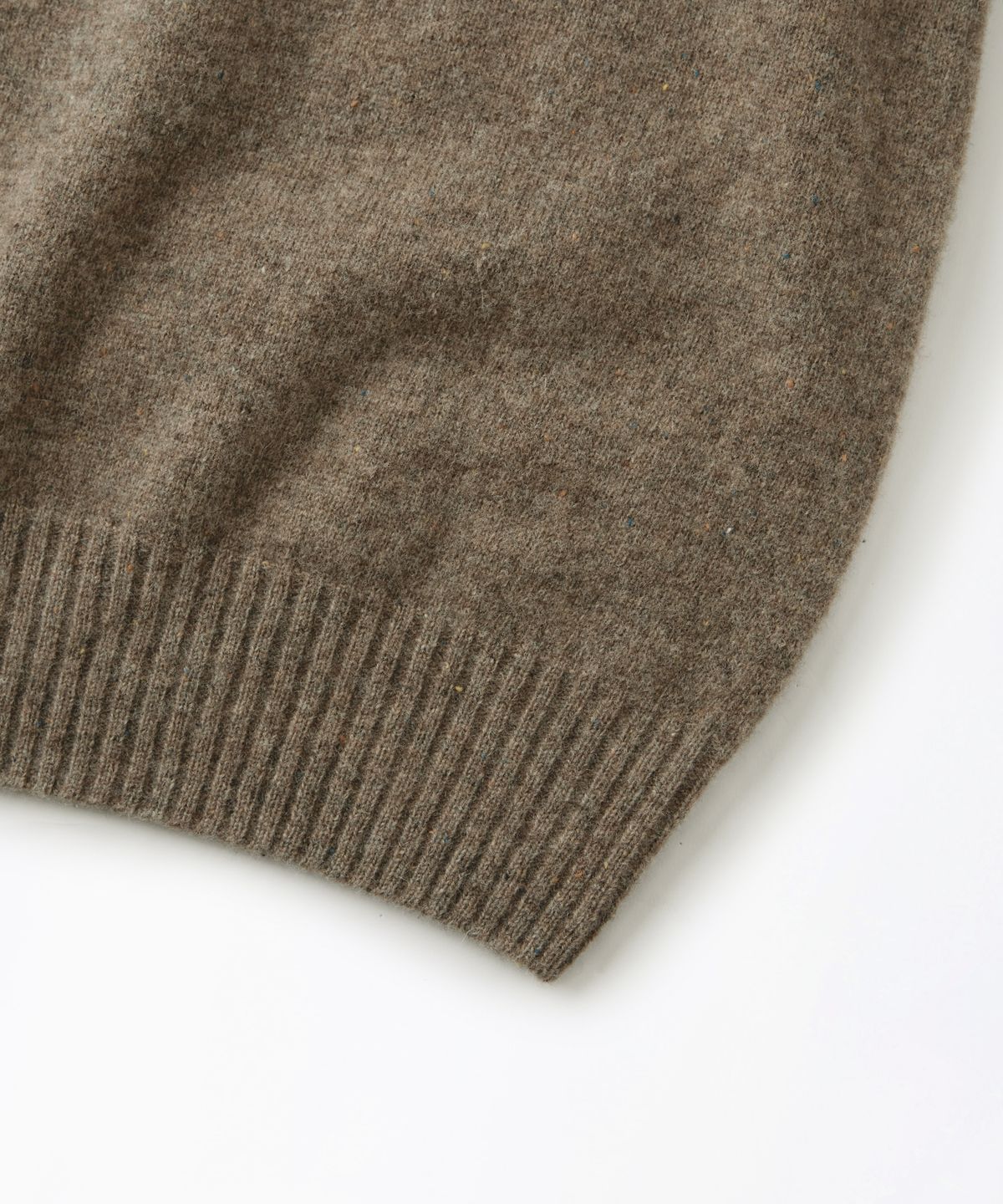 아웃스탠딩(OUTSTANDING) PURE WOOL WHOLEGARMENT KNIT_MELANGE BROWN
