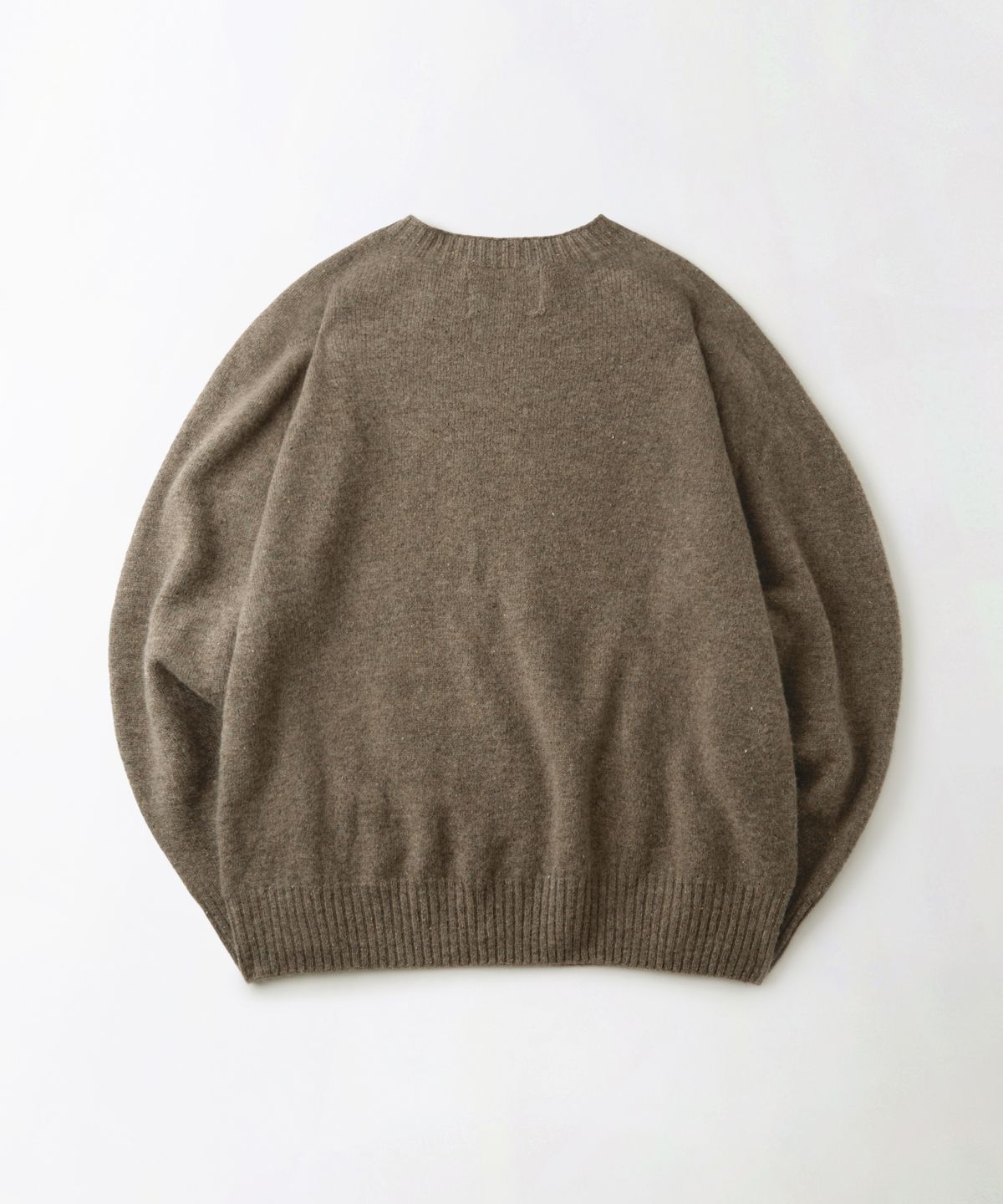 아웃스탠딩(OUTSTANDING) PURE WOOL WHOLEGARMENT KNIT_MELANGE BROWN