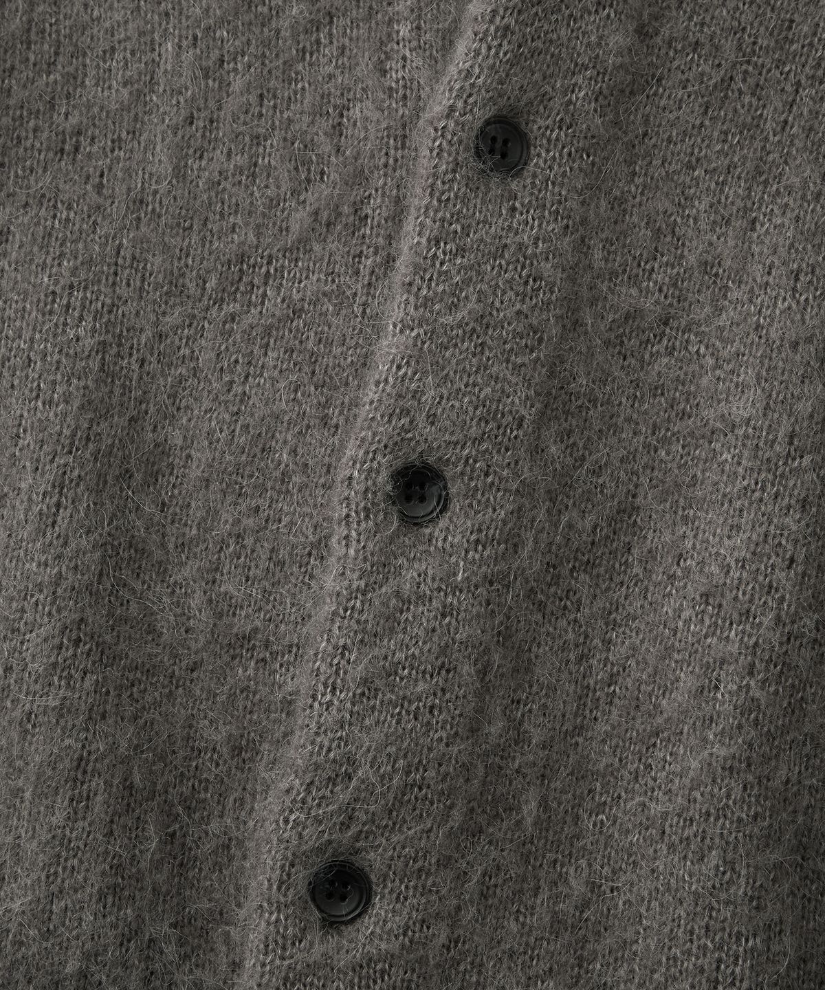 아웃스탠딩(OUTSTANDING) BRUSHED WOOL ROUND NECK CARDIGAN_MELANGE GRAY