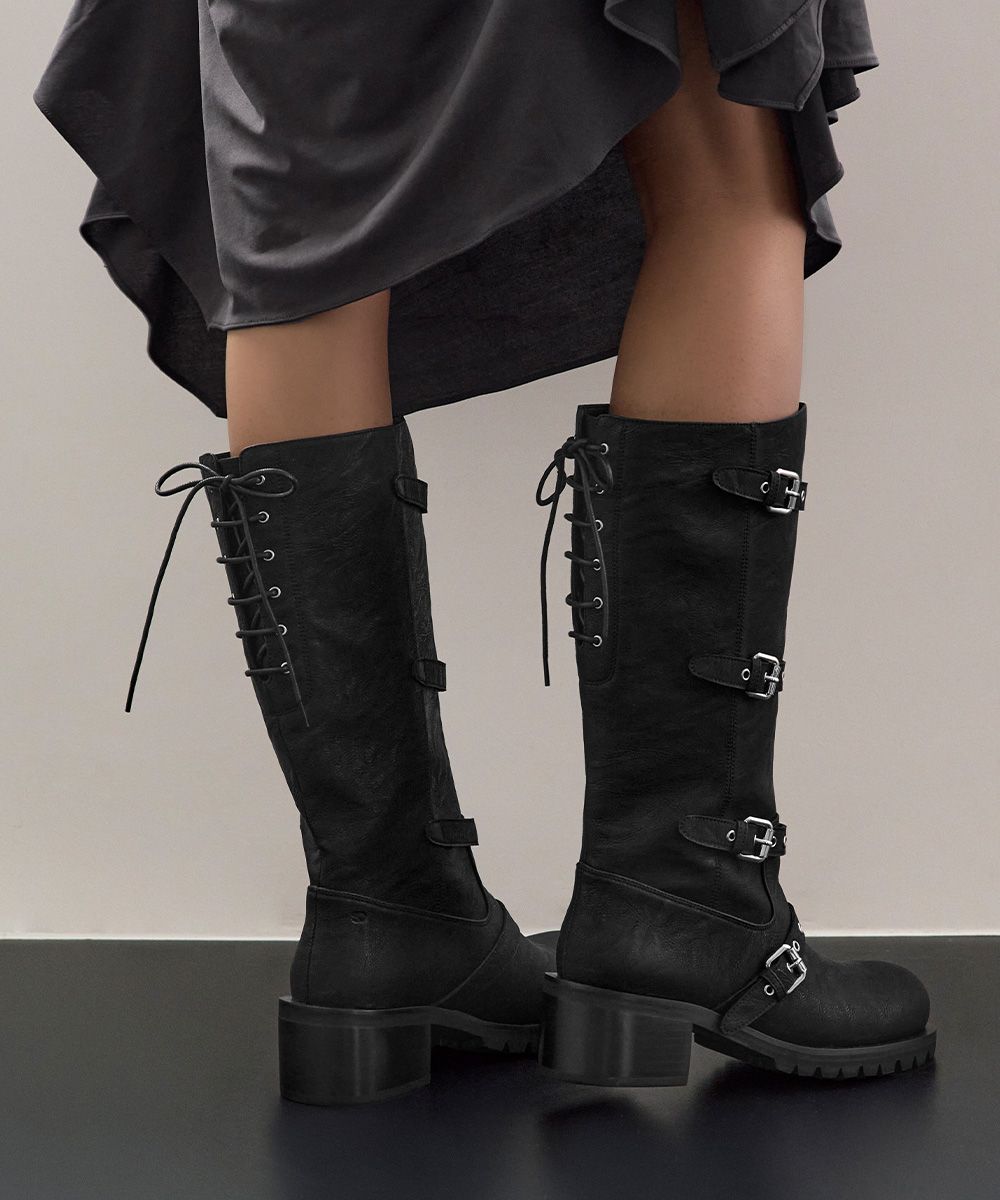 MUSINSA公式 | STAND OIL Buckle Tied Long Boots ・ バックルタイド