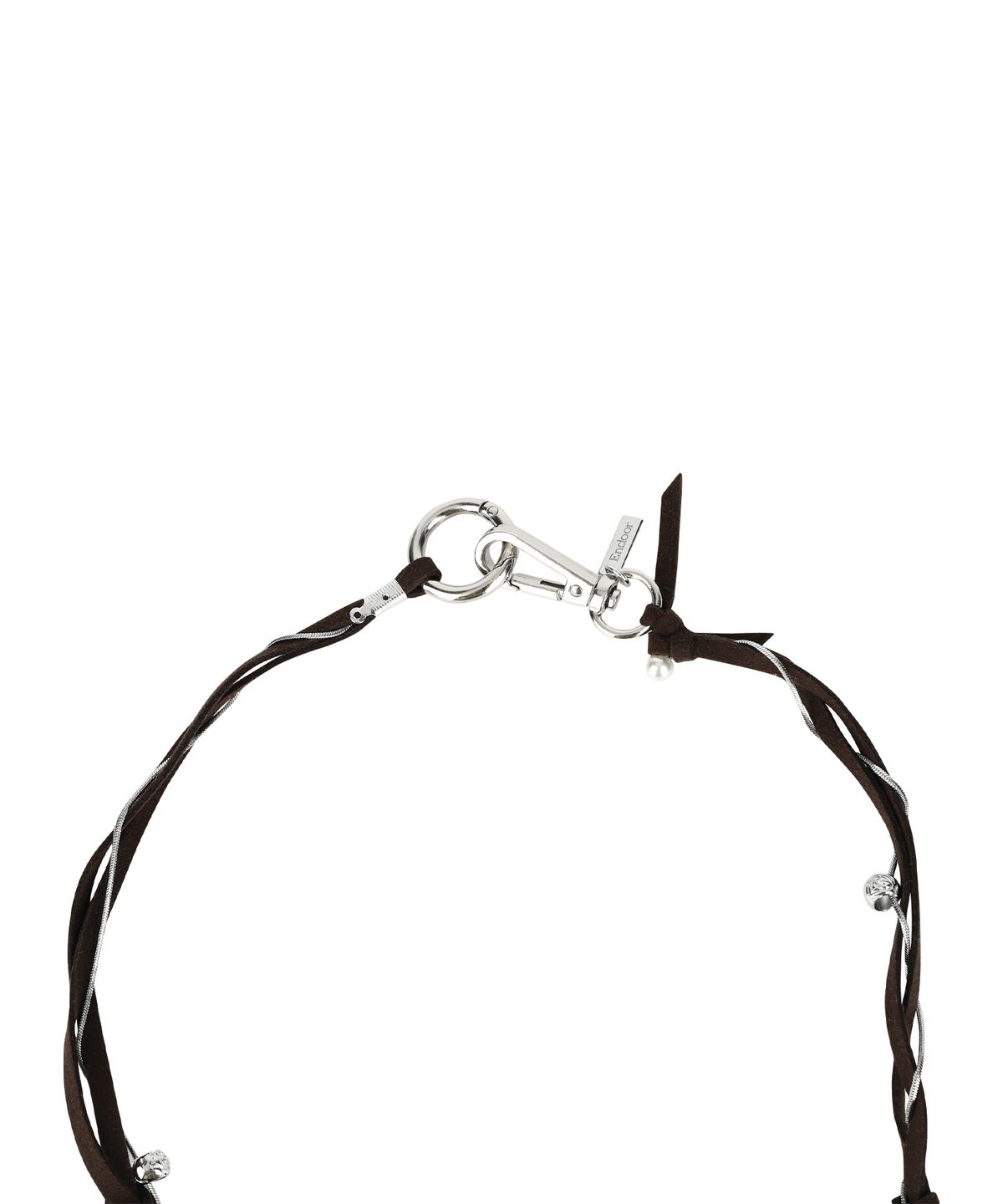 엔도어(ENDOOR) Steel & Thread necklace (Suede brown)