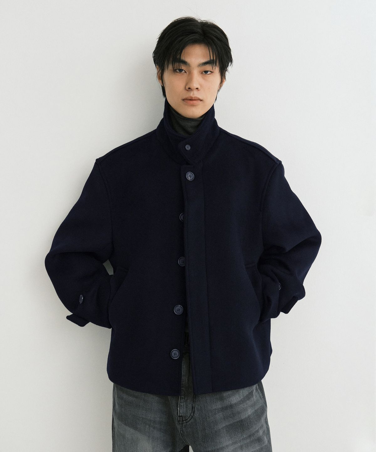 엔도어(ENDOOR) Short mac coat (navy)