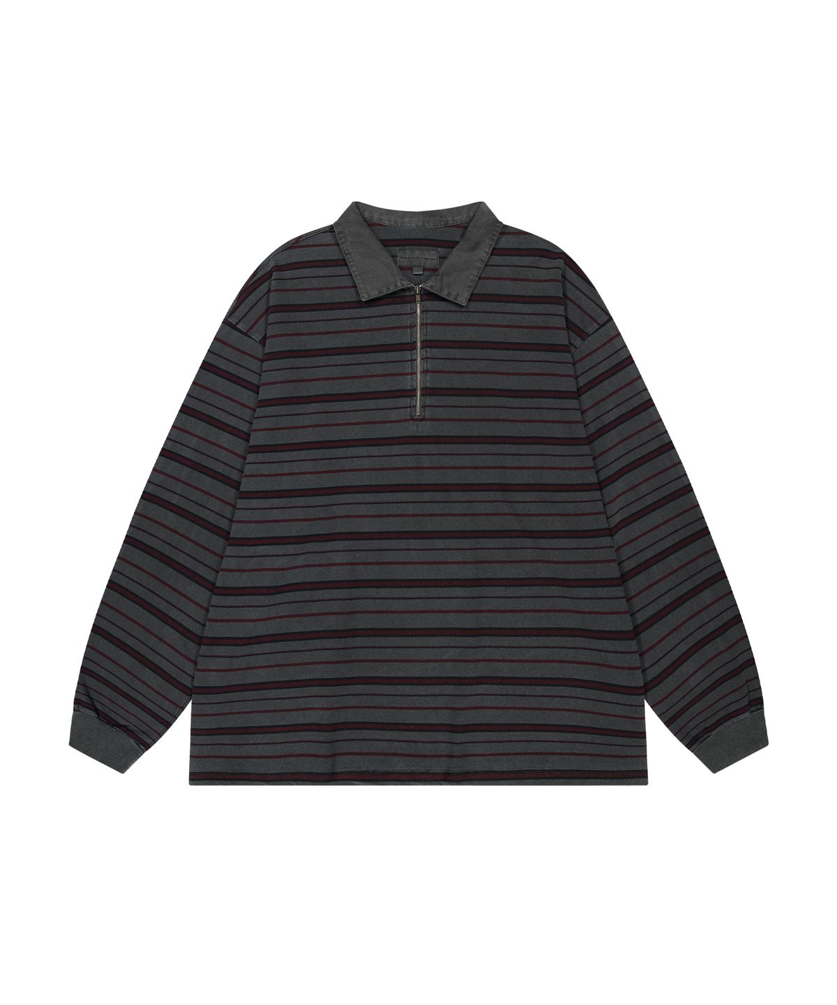 엔도어(ENDOOR) Vtg zip-up stripe polo shirt (vtg red)
