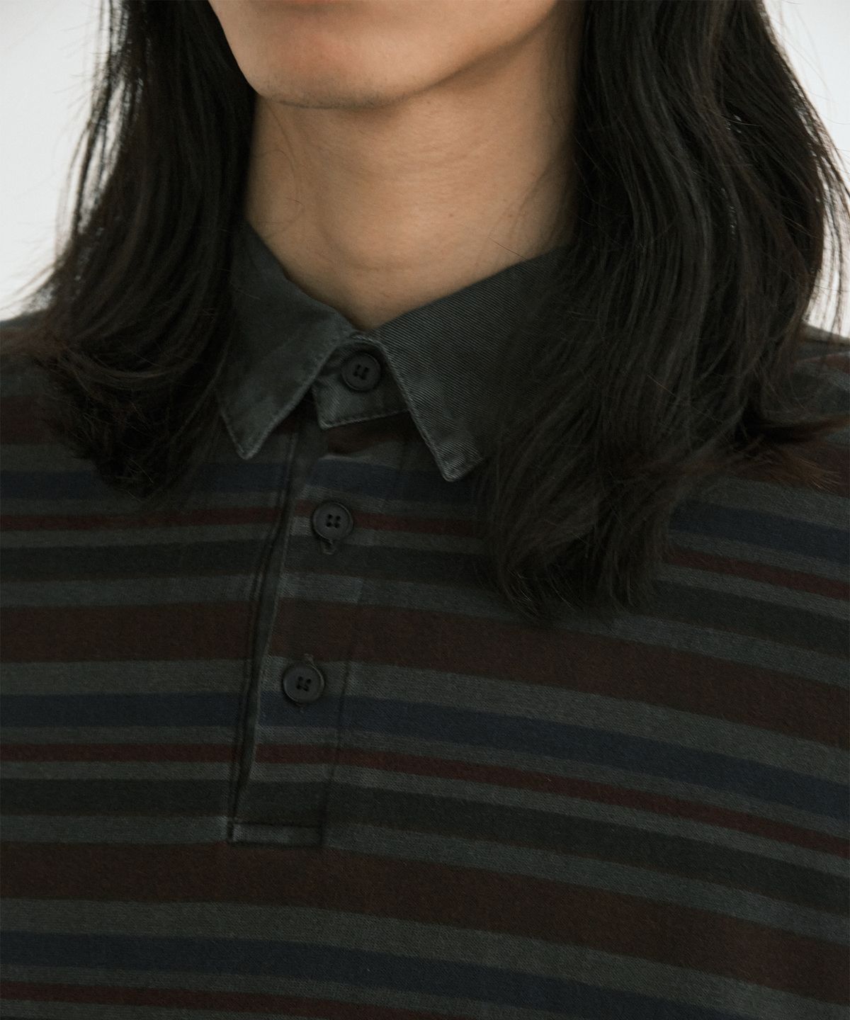 엔도어(ENDOOR) Vtg Evening stripe polo shirt (vtg burgundy)