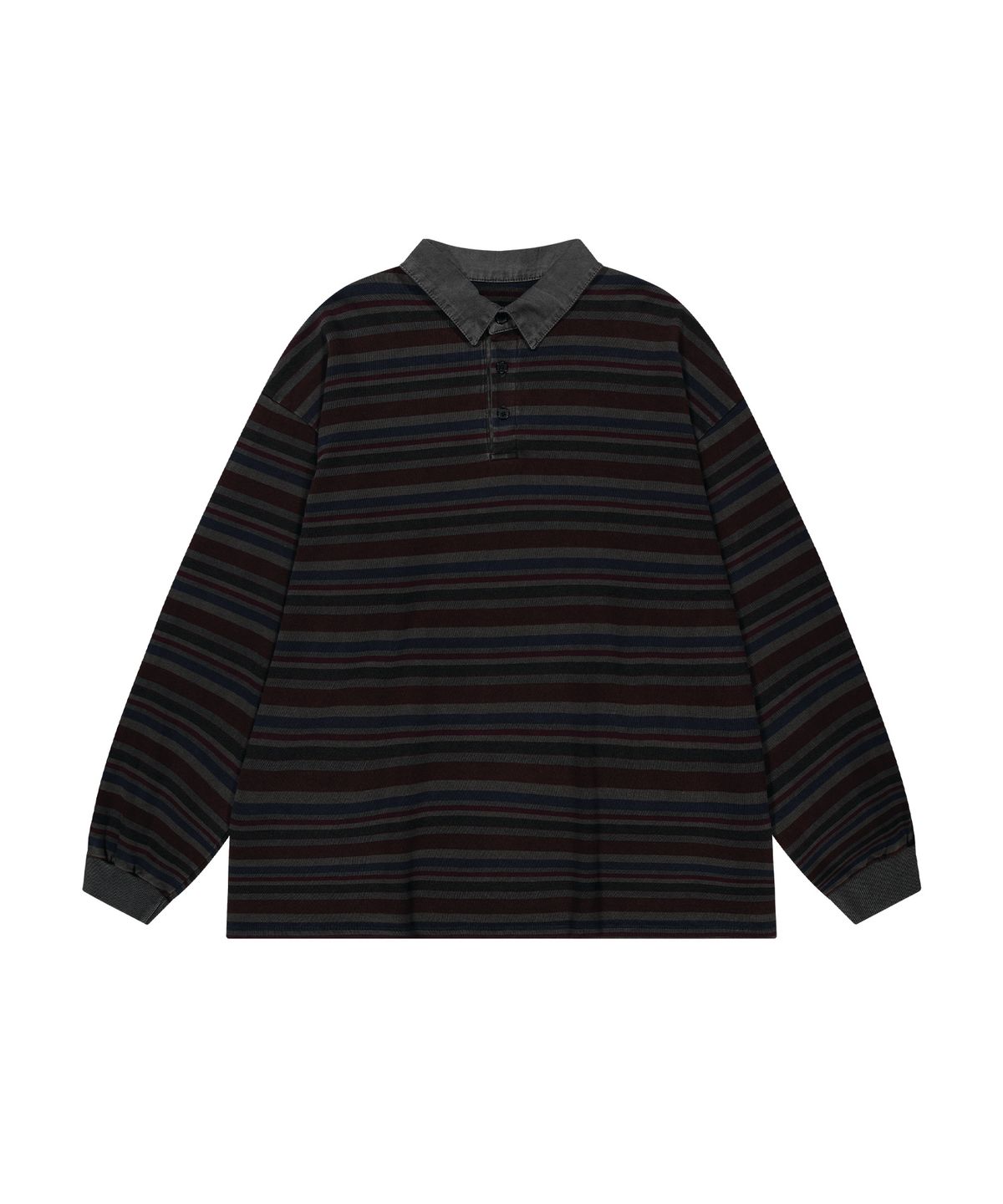 엔도어(ENDOOR) Vtg Evening stripe polo shirt (vtg burgundy)