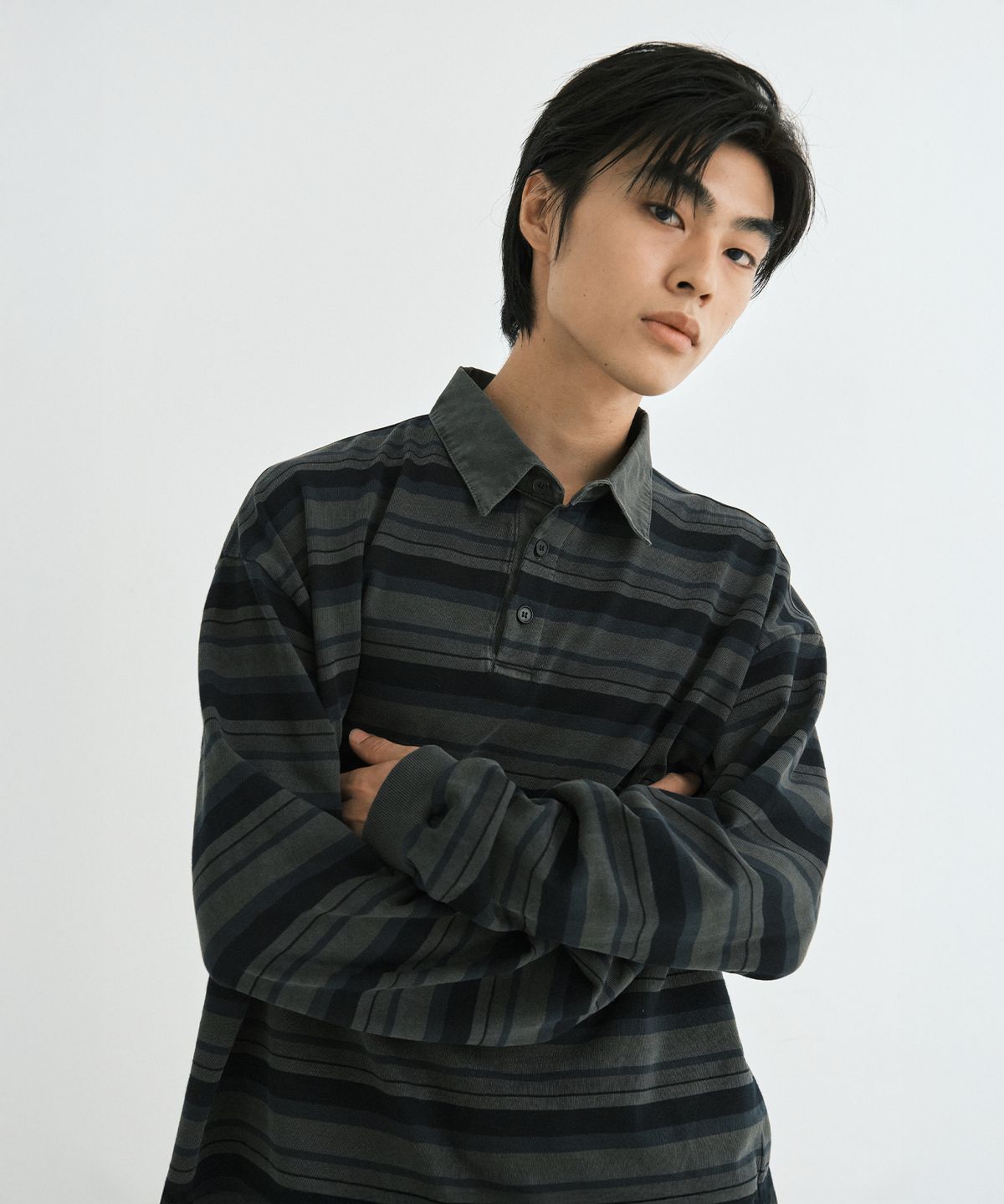 엔도어(ENDOOR) Vtg Evening stripe polo shirt (vtg navy)